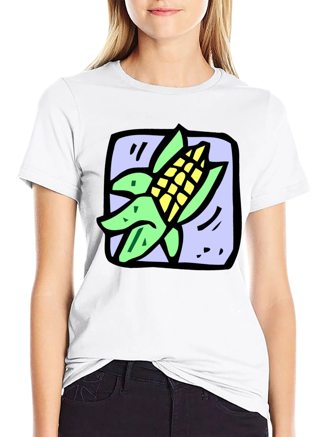 Black Corn Graphic T-Shirt - Quirky Food Tee view 9