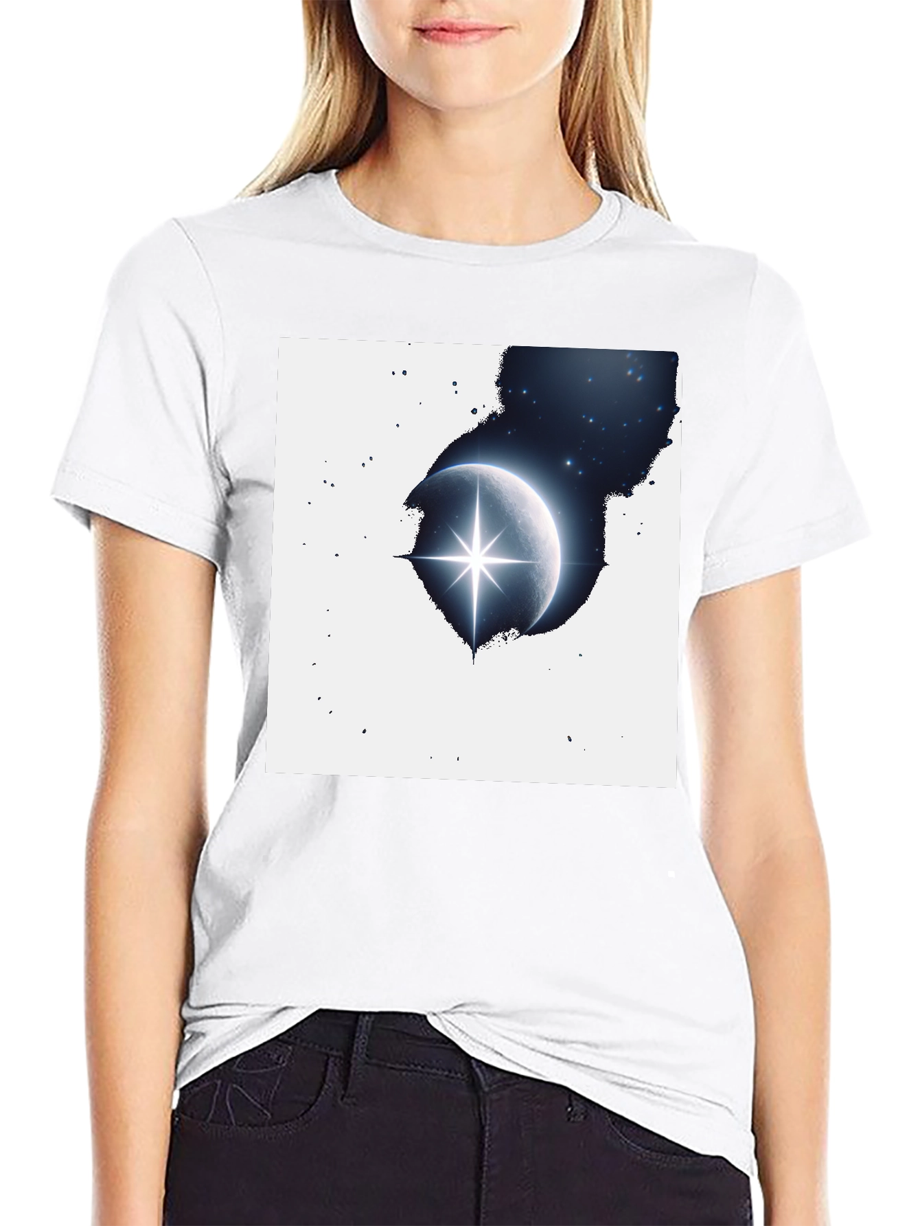 Black Celestial Star T-Shirt - Black Graphic Tee view 9