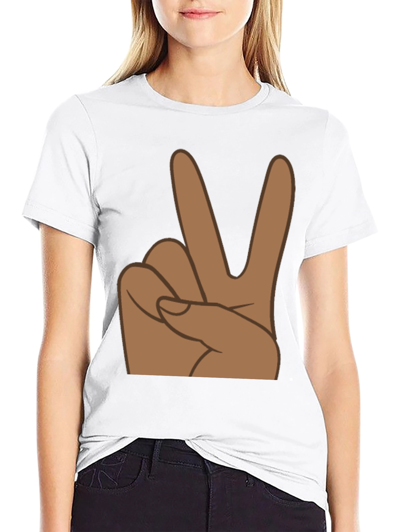 Black Peace Sign Graphic Tee - Black view 9