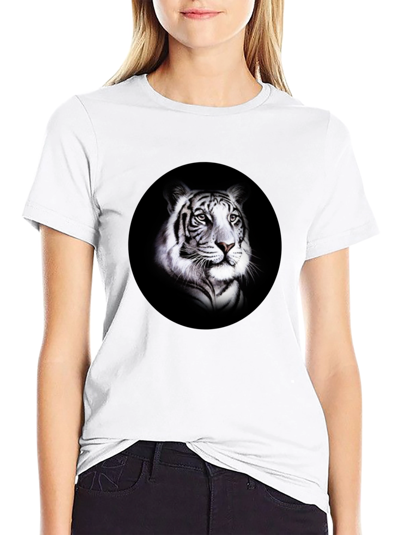 Black Black Tiger Graphic T-Shirt - Bold Animal Print view 9