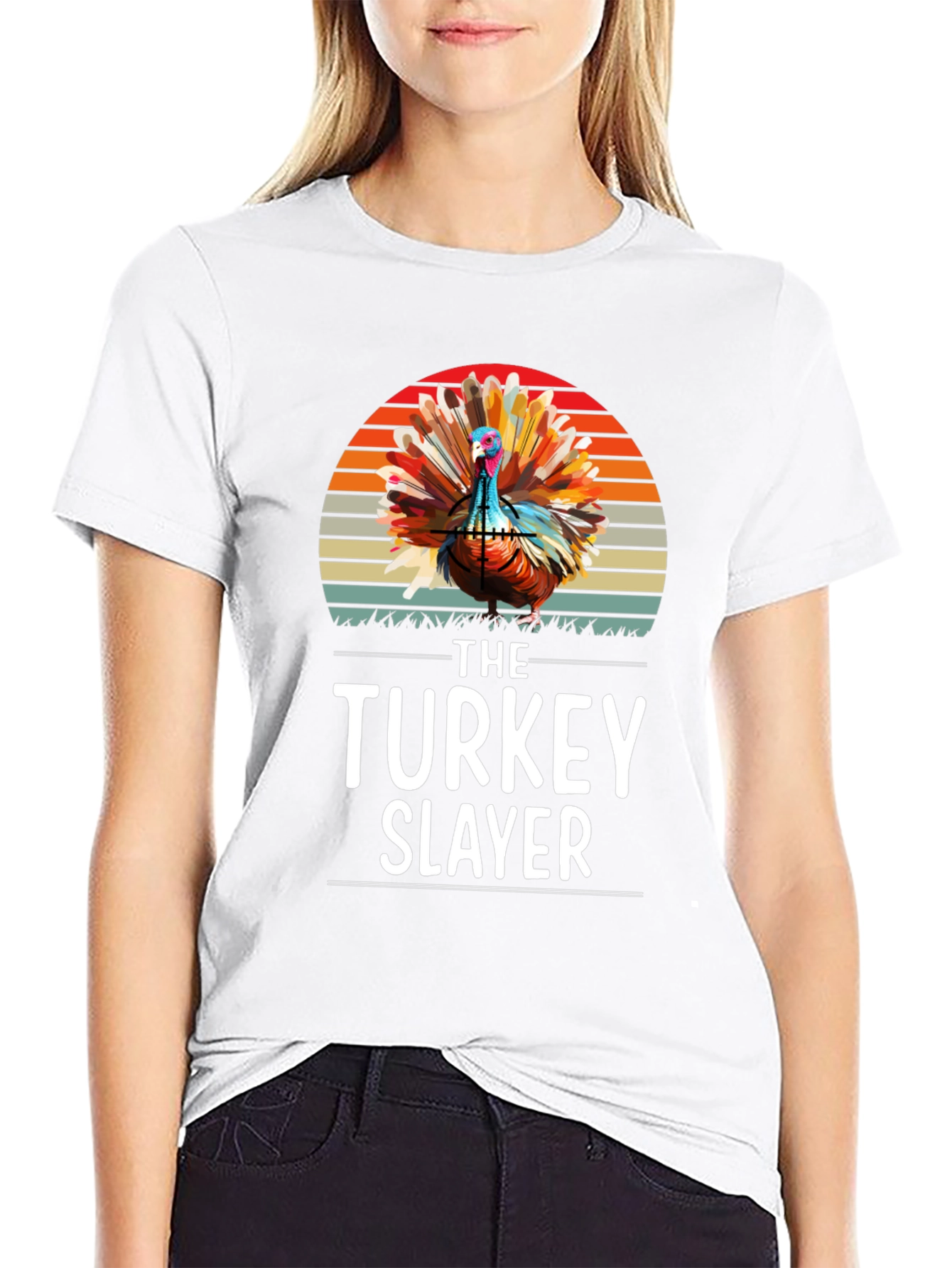 Black Turkey Slayer Graphic T-Shirt - Thanksgiving Apparel view 9
