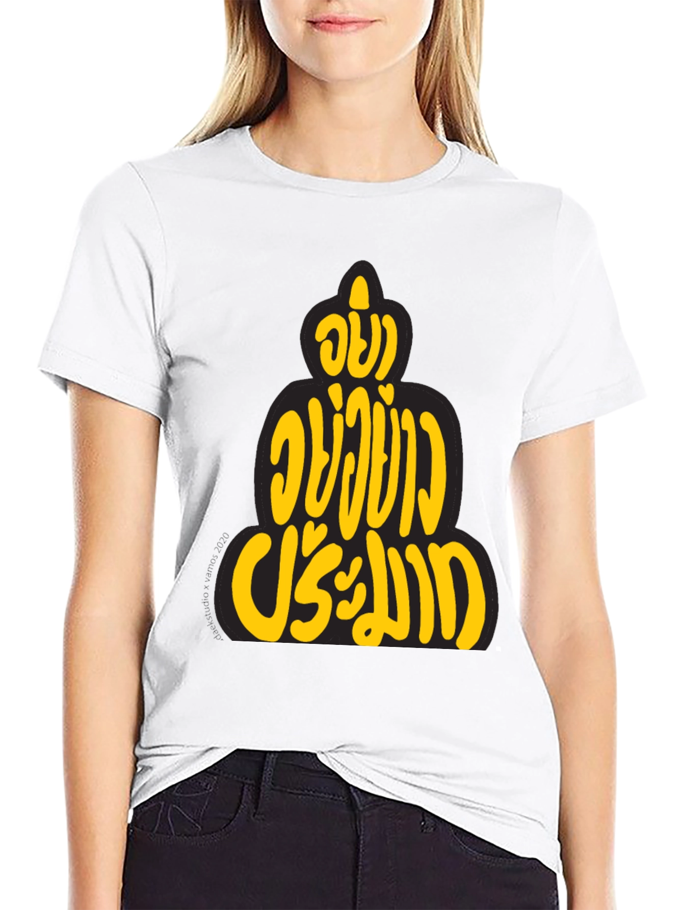 Black Buddha Quote Graphic Tee - Black Cotton T-Shirt view 9