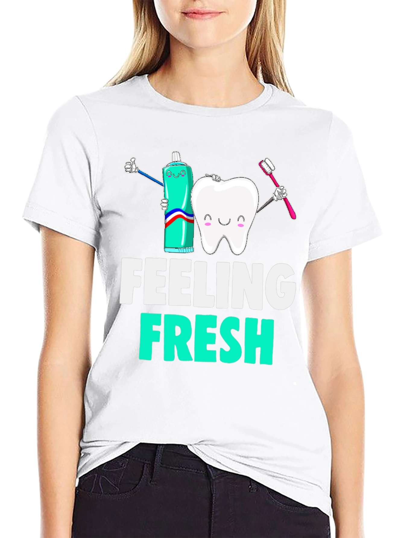 Black Feeling Fresh Graphic Tee - Dental Hygiene T-Shirt view 9