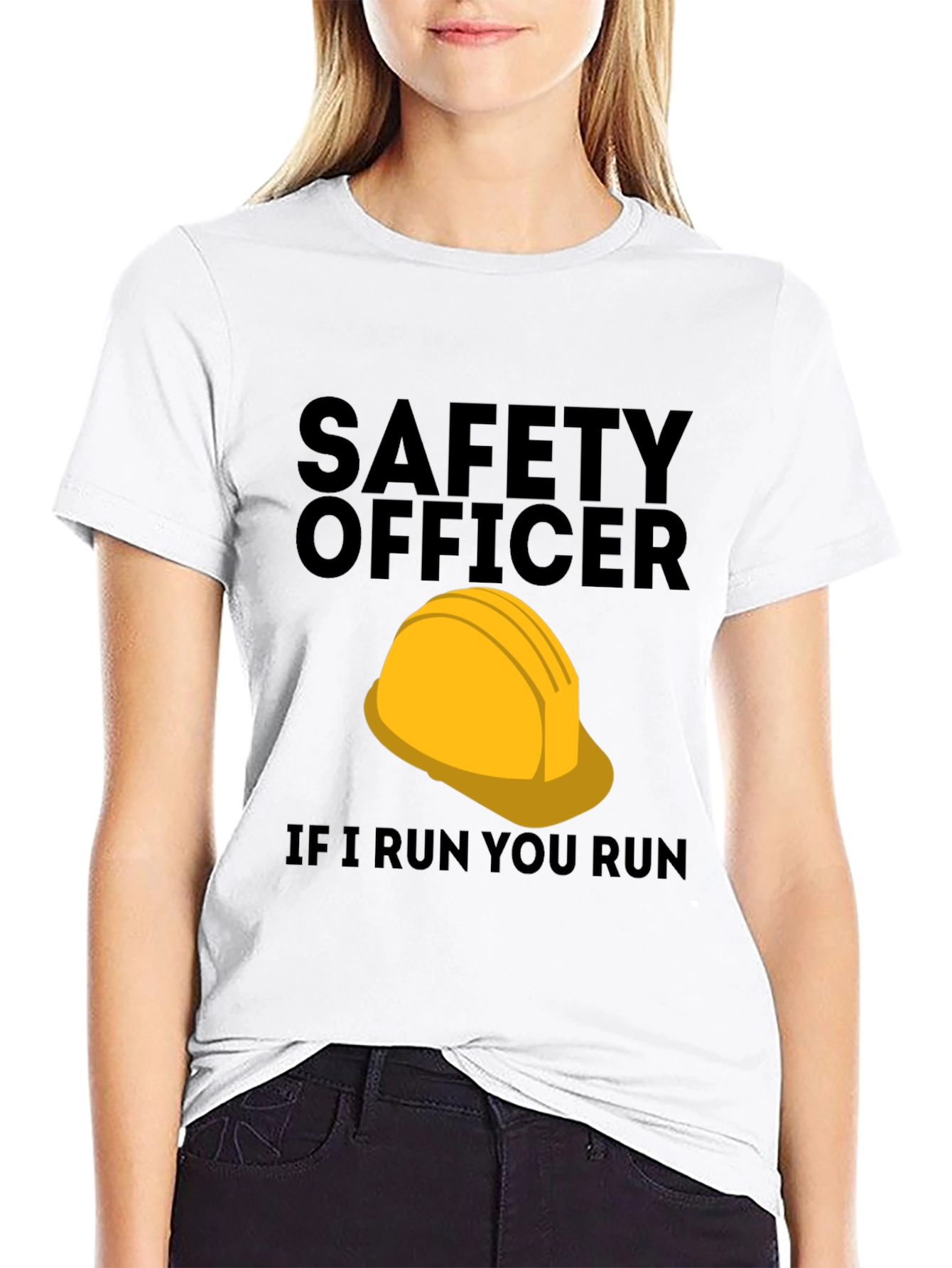 Black Safety Officer Hard Hat Graphic Tee view 9