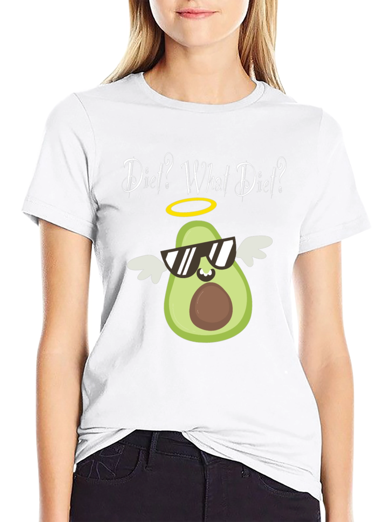 Black Diet? What Diet? Avocado Graphic T-Shirt view 9