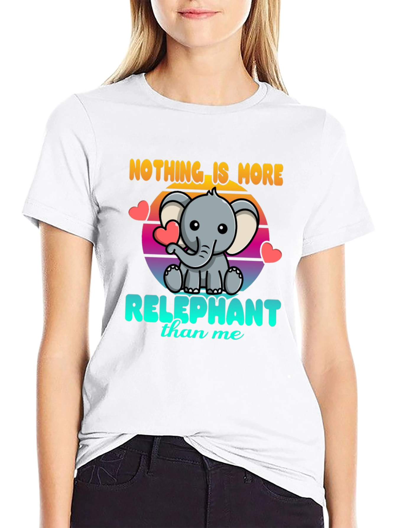 Black Relephant T-Shirt - Cute Elephant Design view 9