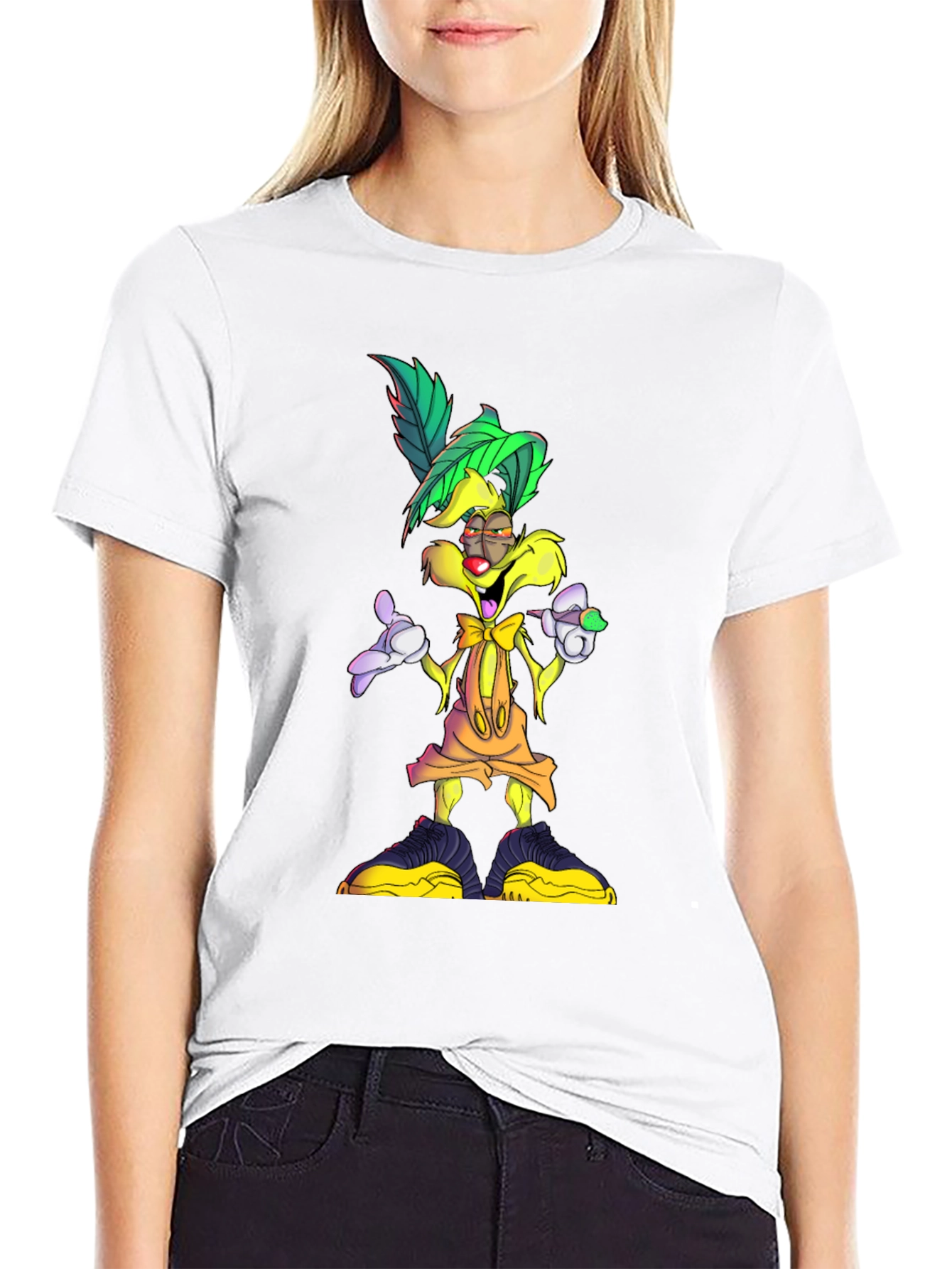 Black Cartoon Character Graphic T-Shirt view 9