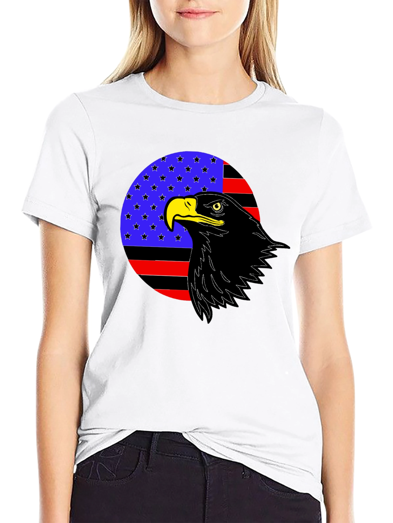 Black American Eagle Patriotic T-Shirt view 9