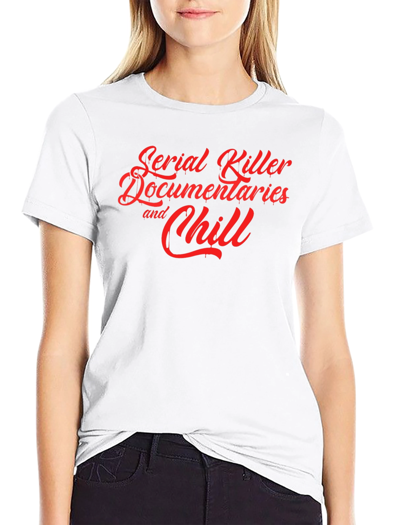 Black Serial Killer Documentaries and Chill T-Shirt view 9