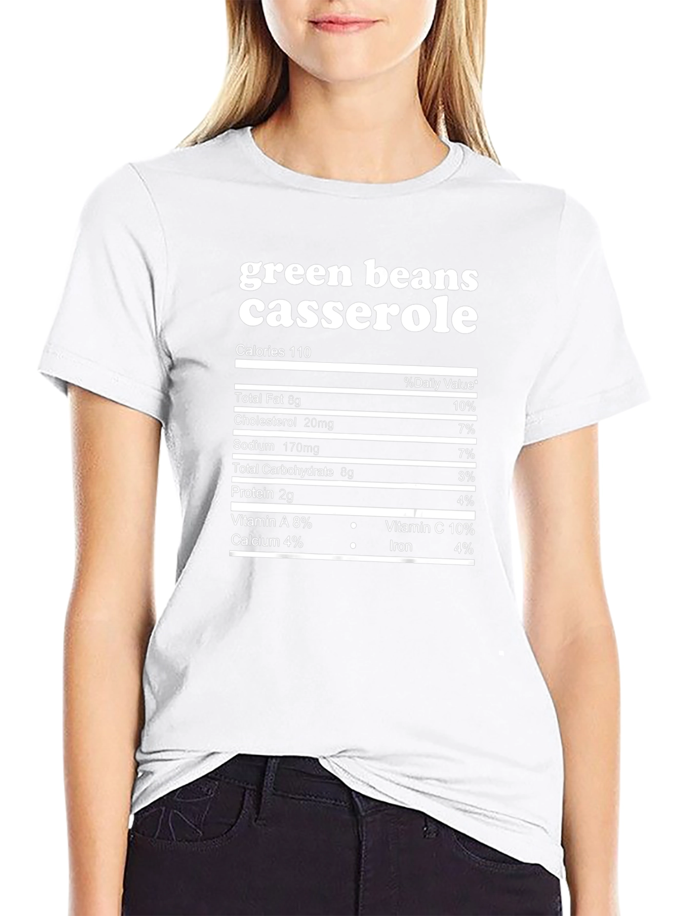 Black Green Bean Casserole Nutrition Facts Graphic Tee view 9