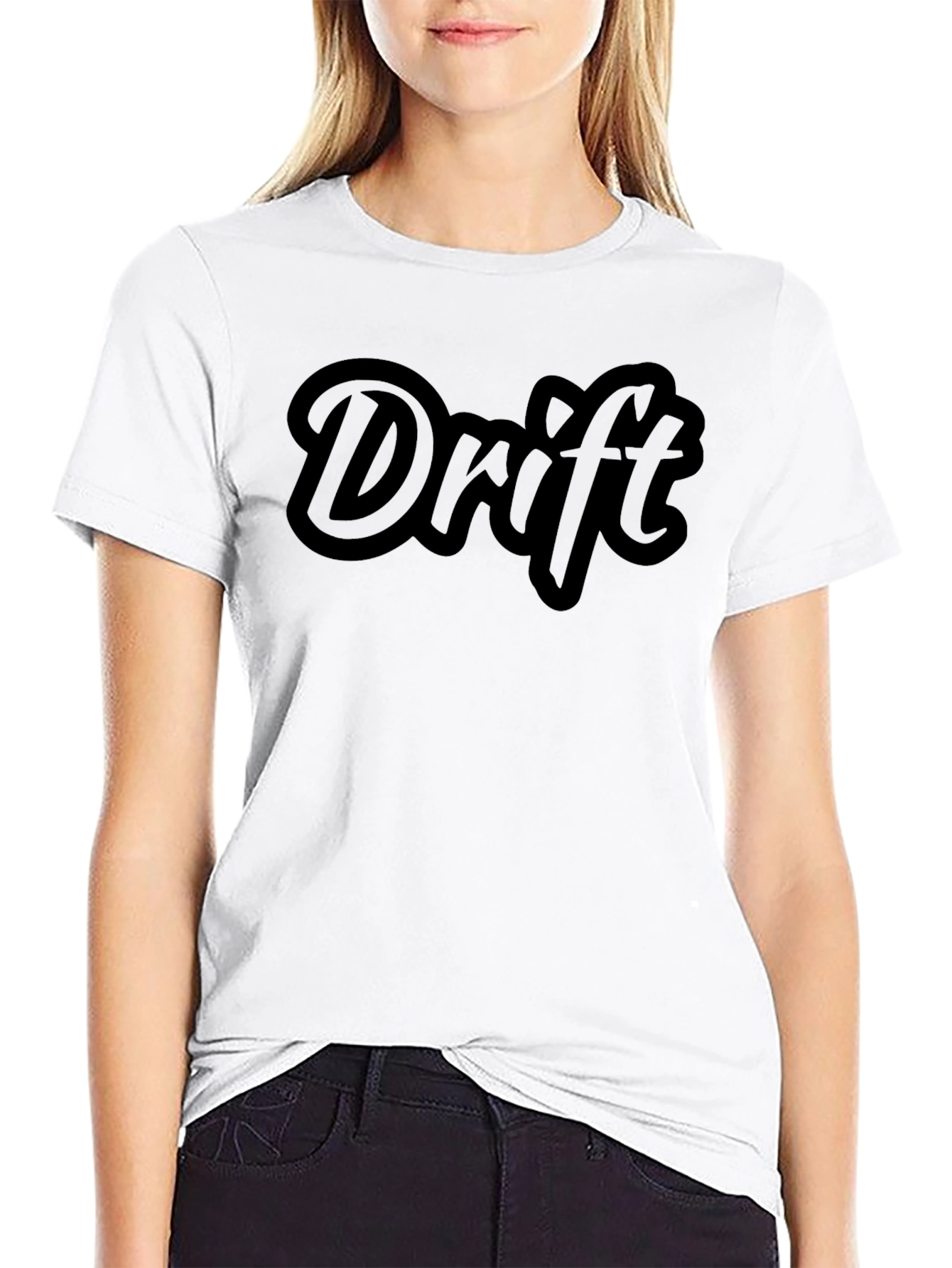 Black Drift Graphic Tee - Black Cotton Casual Wear view 9