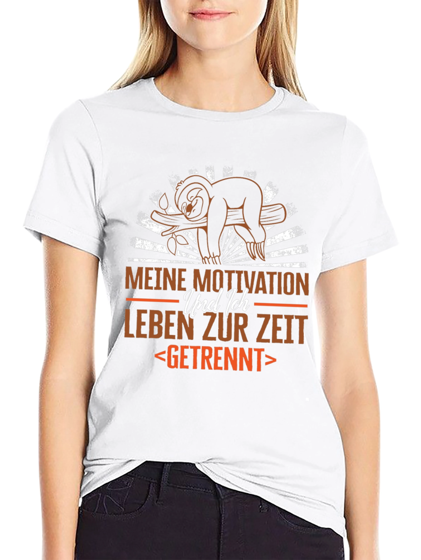 Black Funny Sloth T-Shirt: Meine Motivation view 9