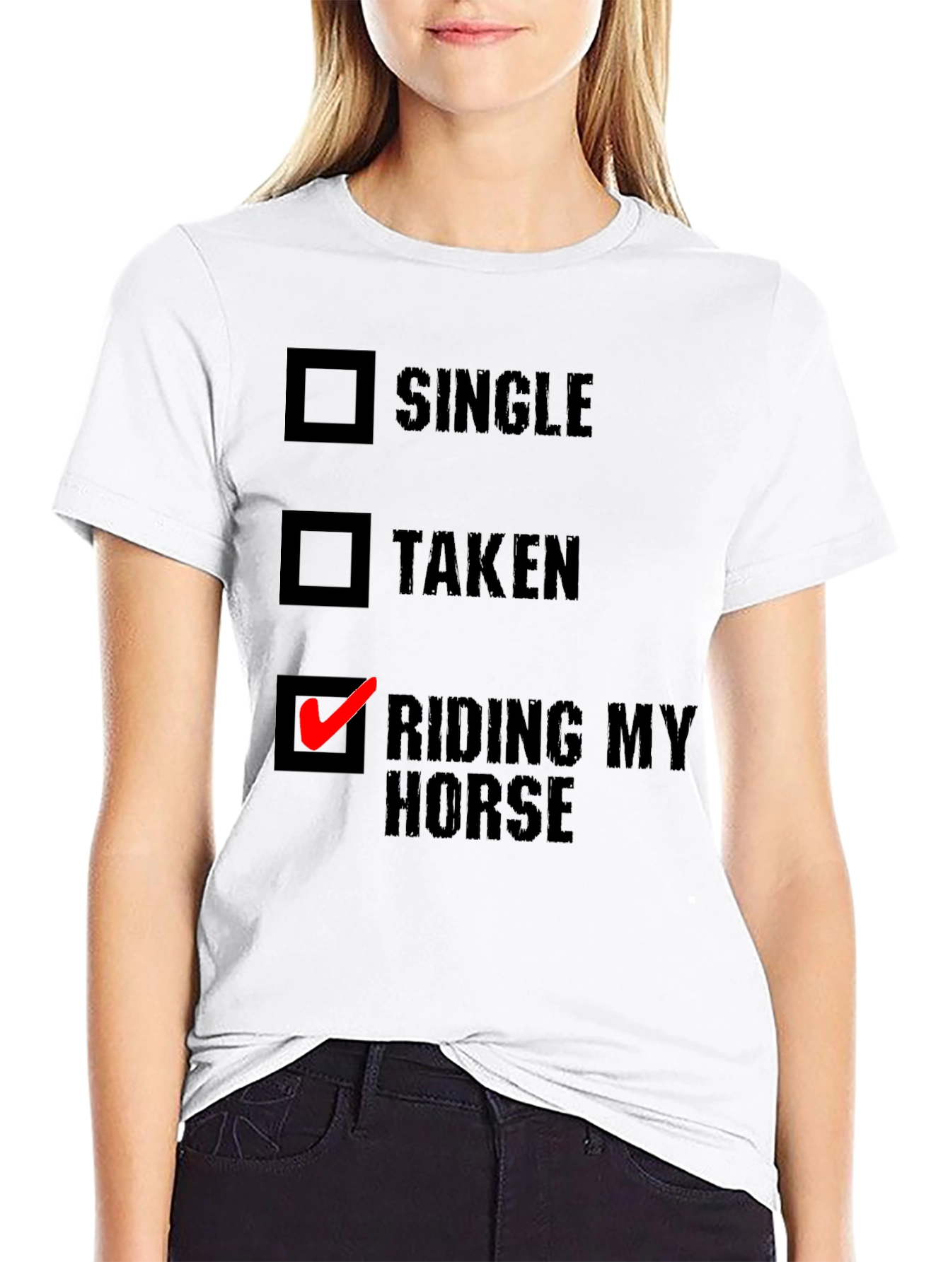 Black Riding My Horse T-Shirt - Novelty Equestrian Tee view 9