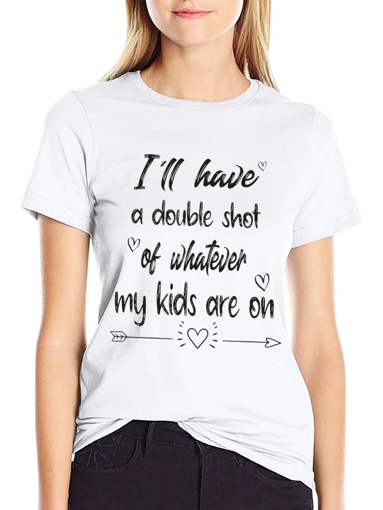 Black Funny Parenting T-Shirt: I'll Have a Double Shot view 9