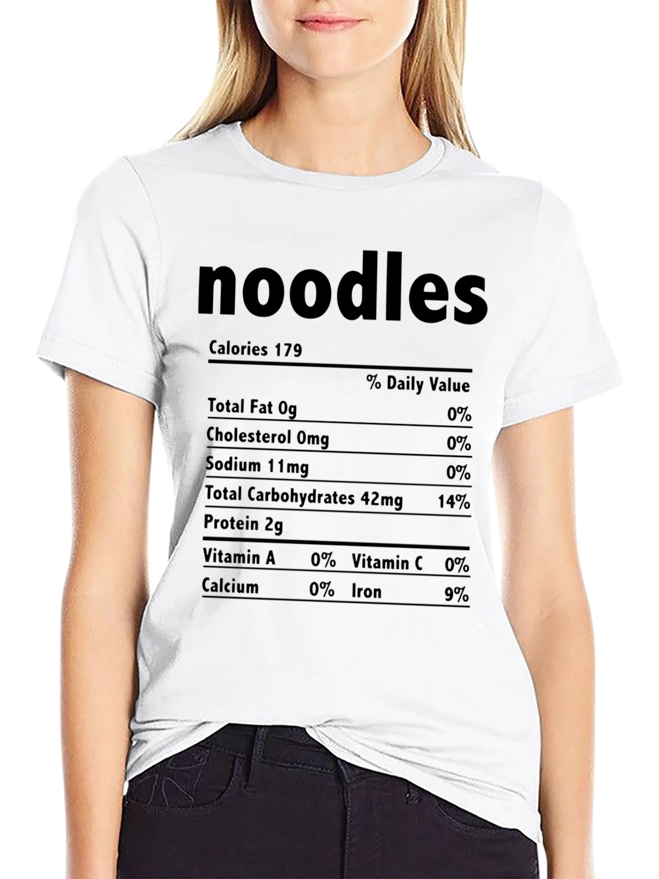 Black Noodles Nutrition Facts Graphic Tee view 9