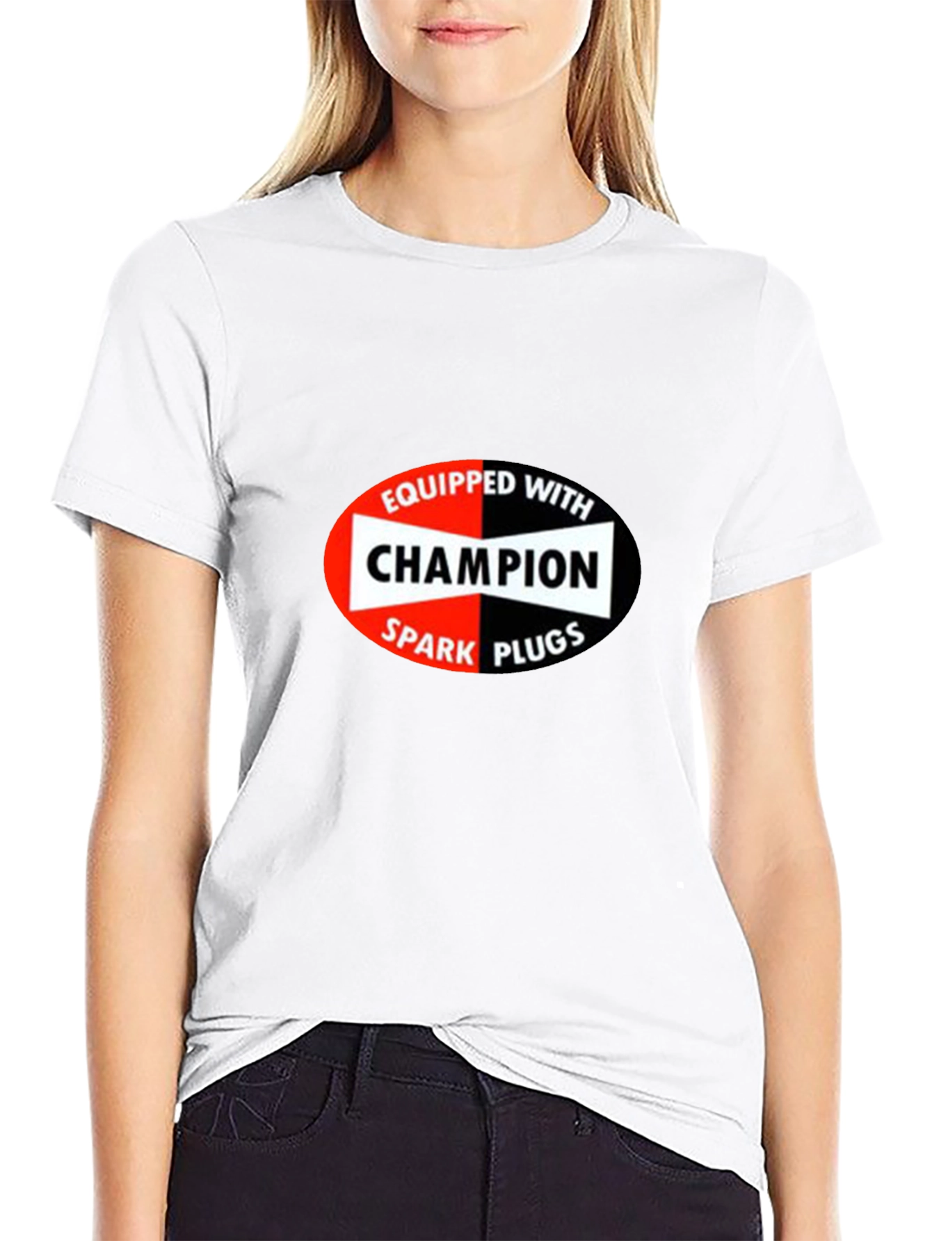 Black Champion Spark Plugs Graphic T-Shirt view 9