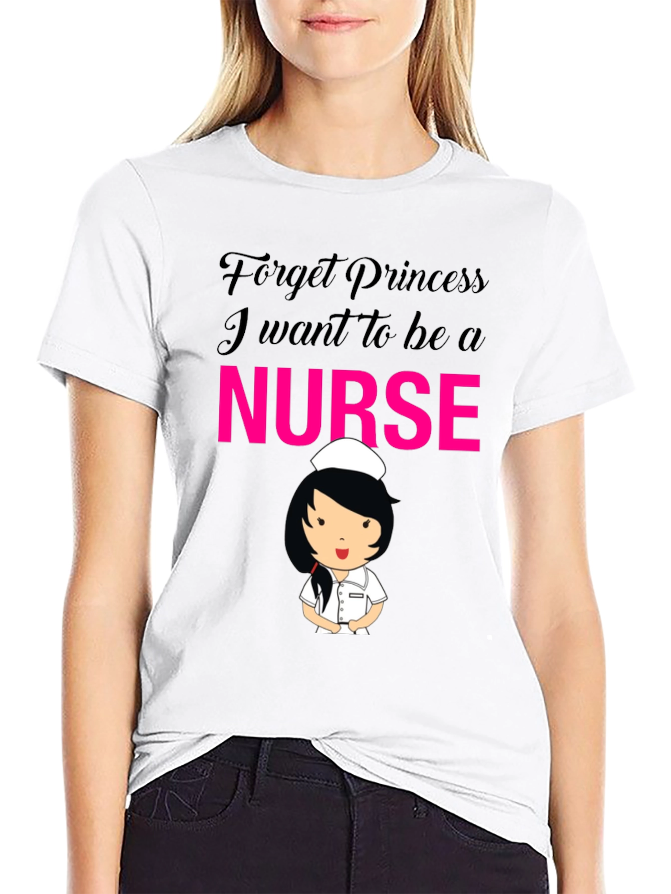 Black Forget Princess Nurse T-Shirt view 9