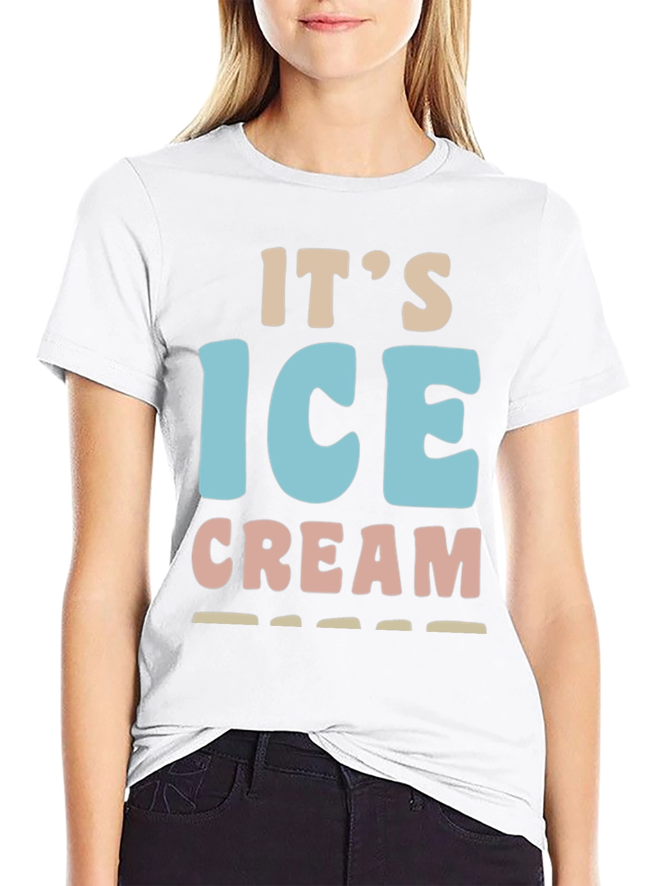 Black It's Ice Cream T-Shirt - Fun Dessert Tee view 9