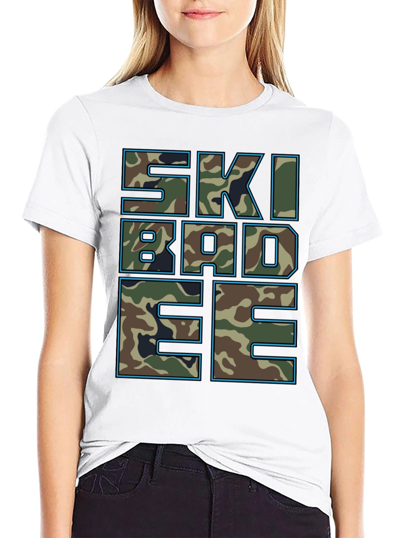 Black Skibadee Camo Graphic Tee - Cool Casual Style view 9