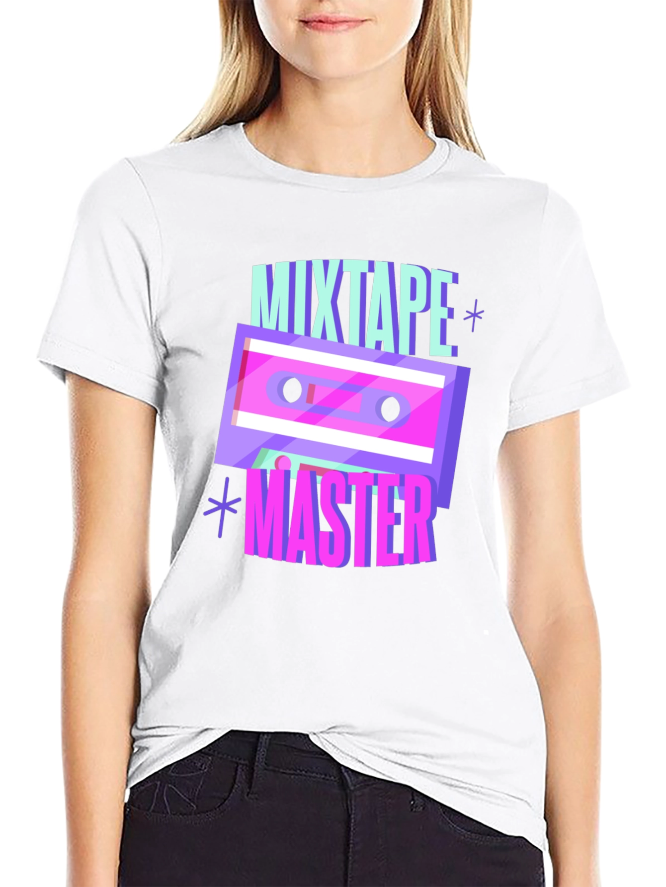 Black Mixtape Master Graphic T-Shirt view 9