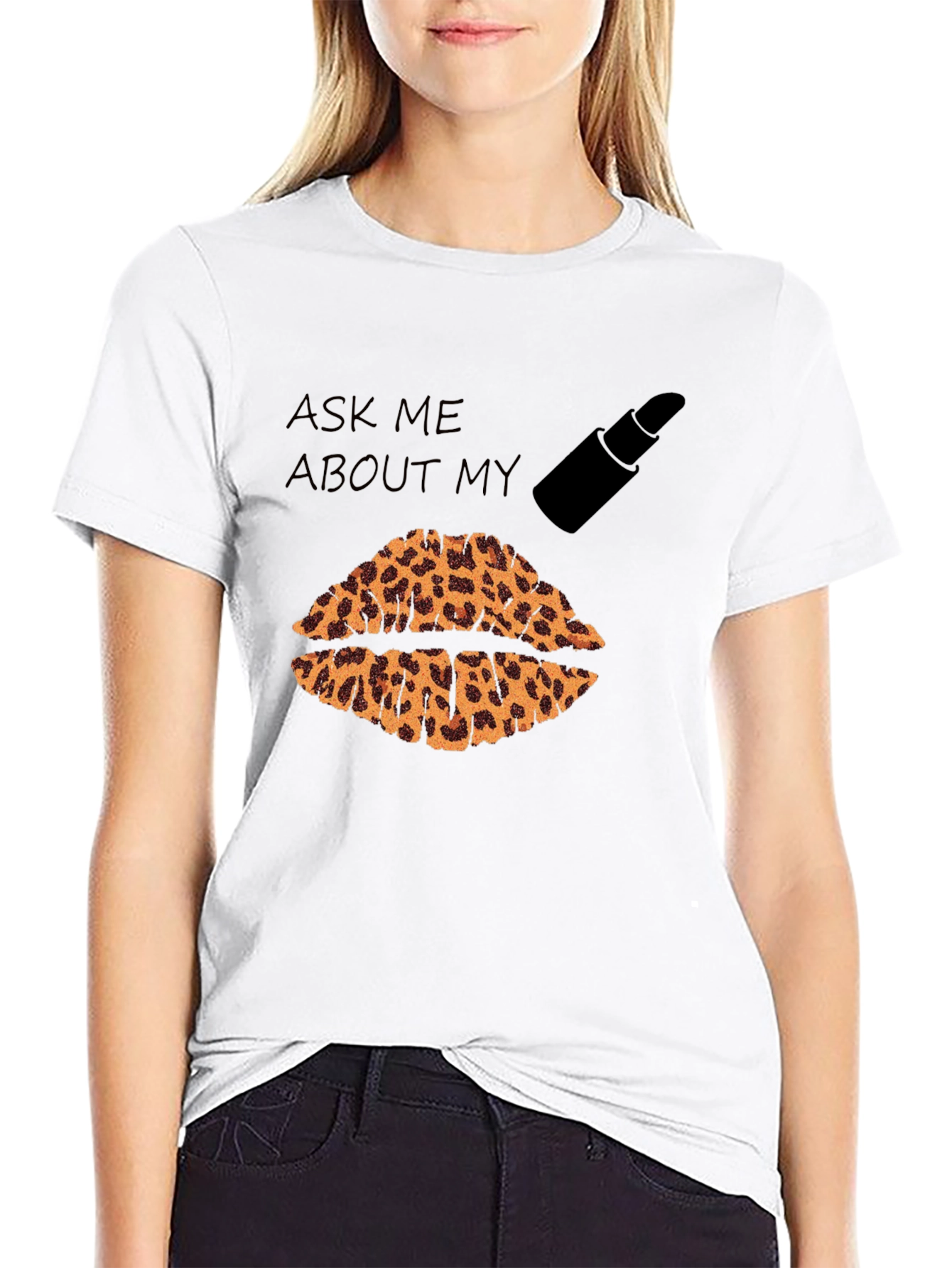 Black Leopard Lips Graphic T-Shirt view 9