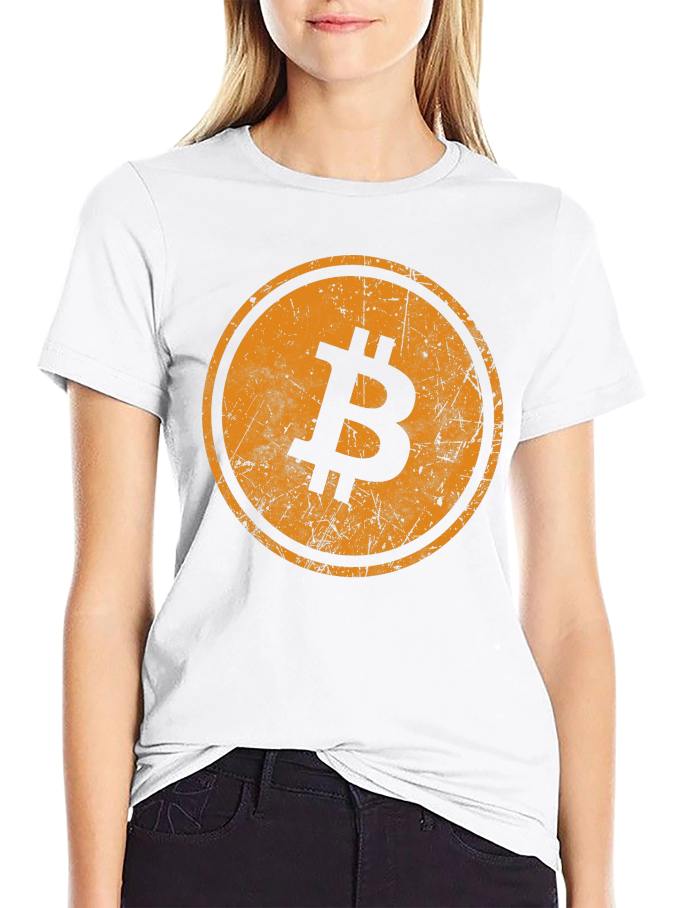 Black Bitcoin Logo Black T-Shirt - Crypto Currency Tee view 9