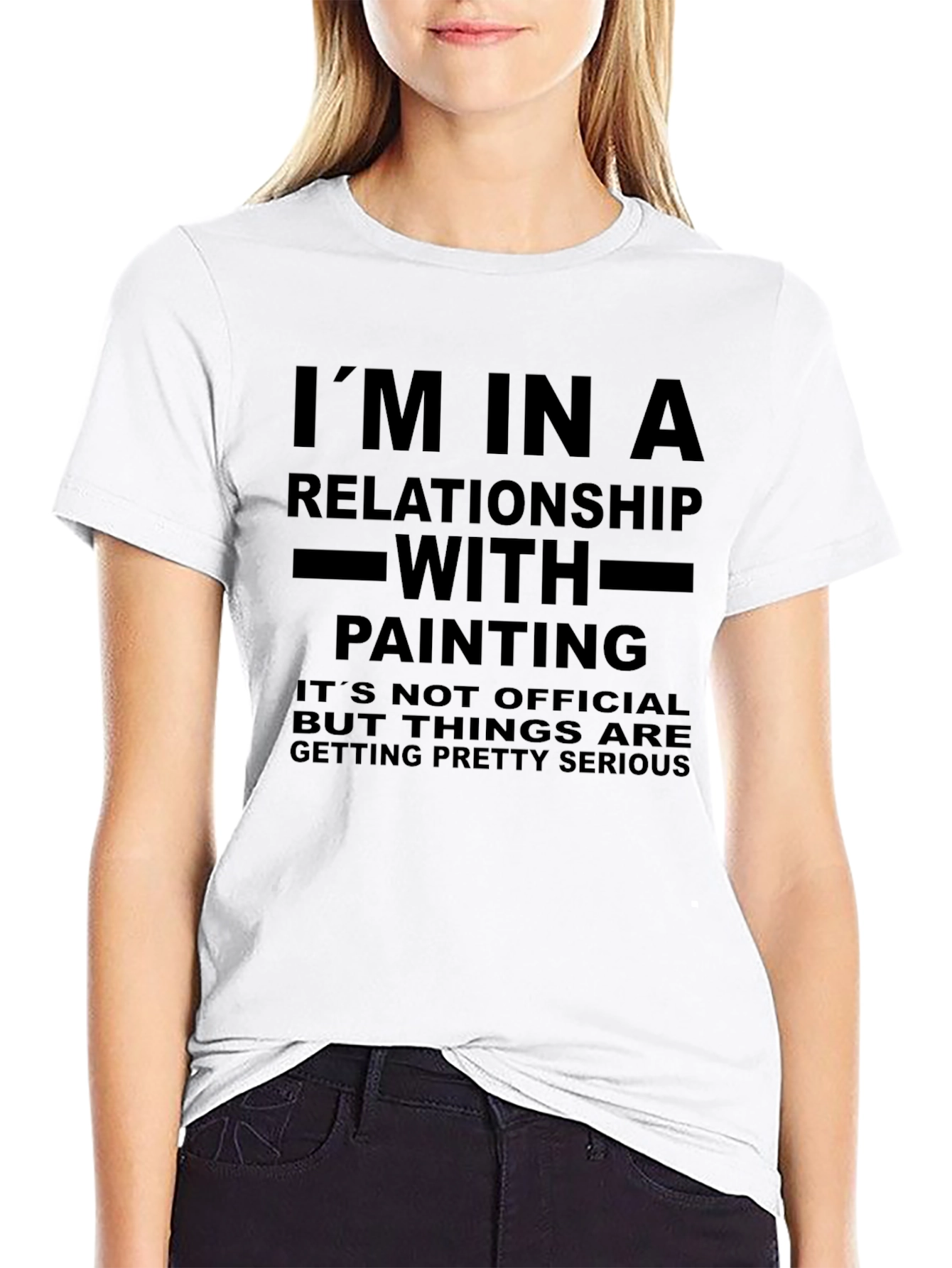 Black Relationship with Painting Funny T-Shirt view 9