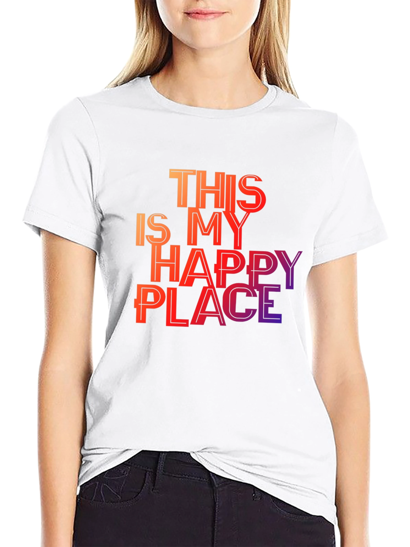 Black Happy Place Graphic T-Shirt - Unisex view 9