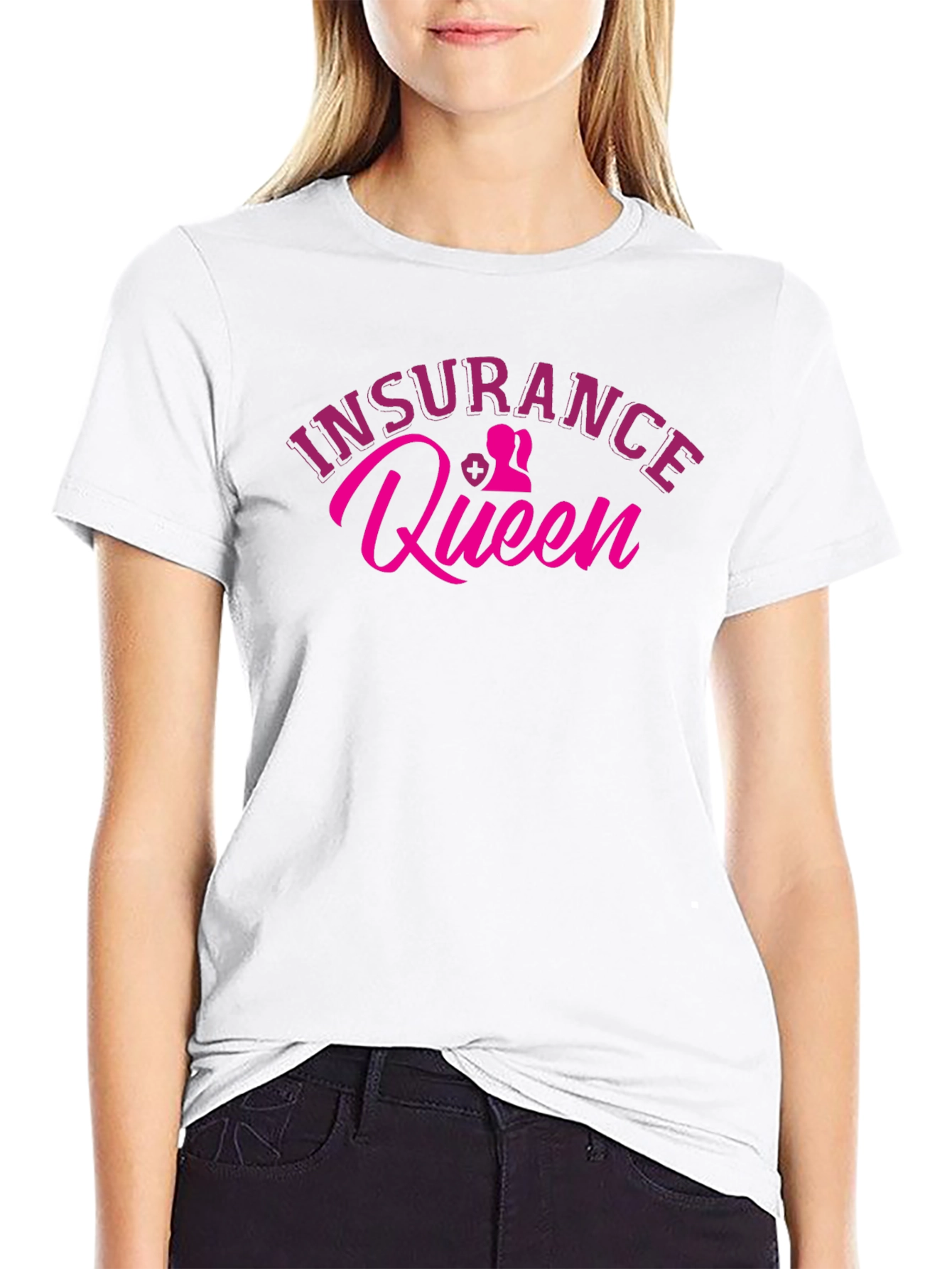Black Insurance Queen Black T-Shirt view 9