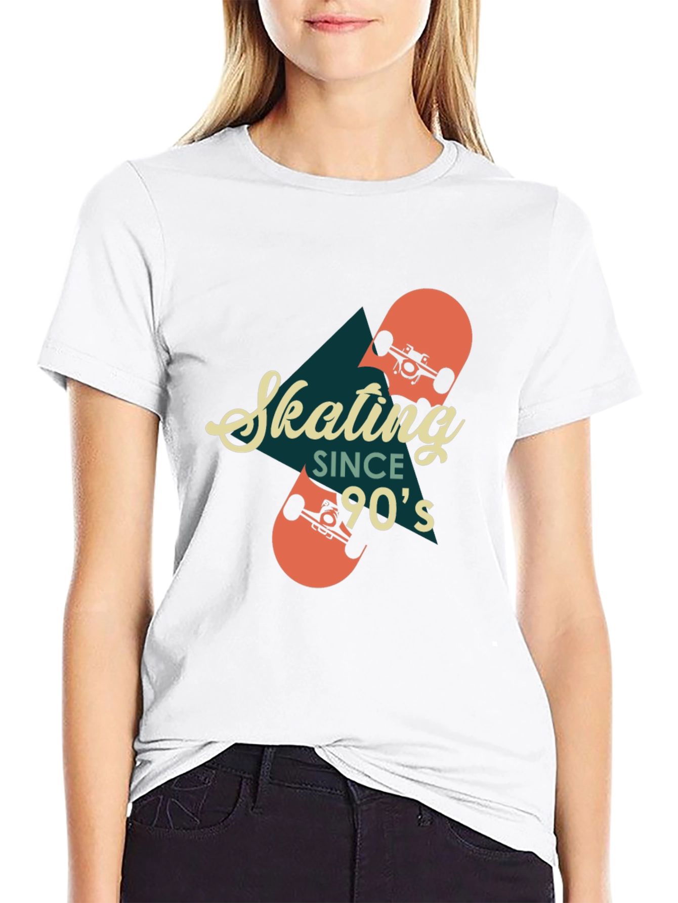 Black Skating Since 90's Retro Graphic T-Shirt view 9