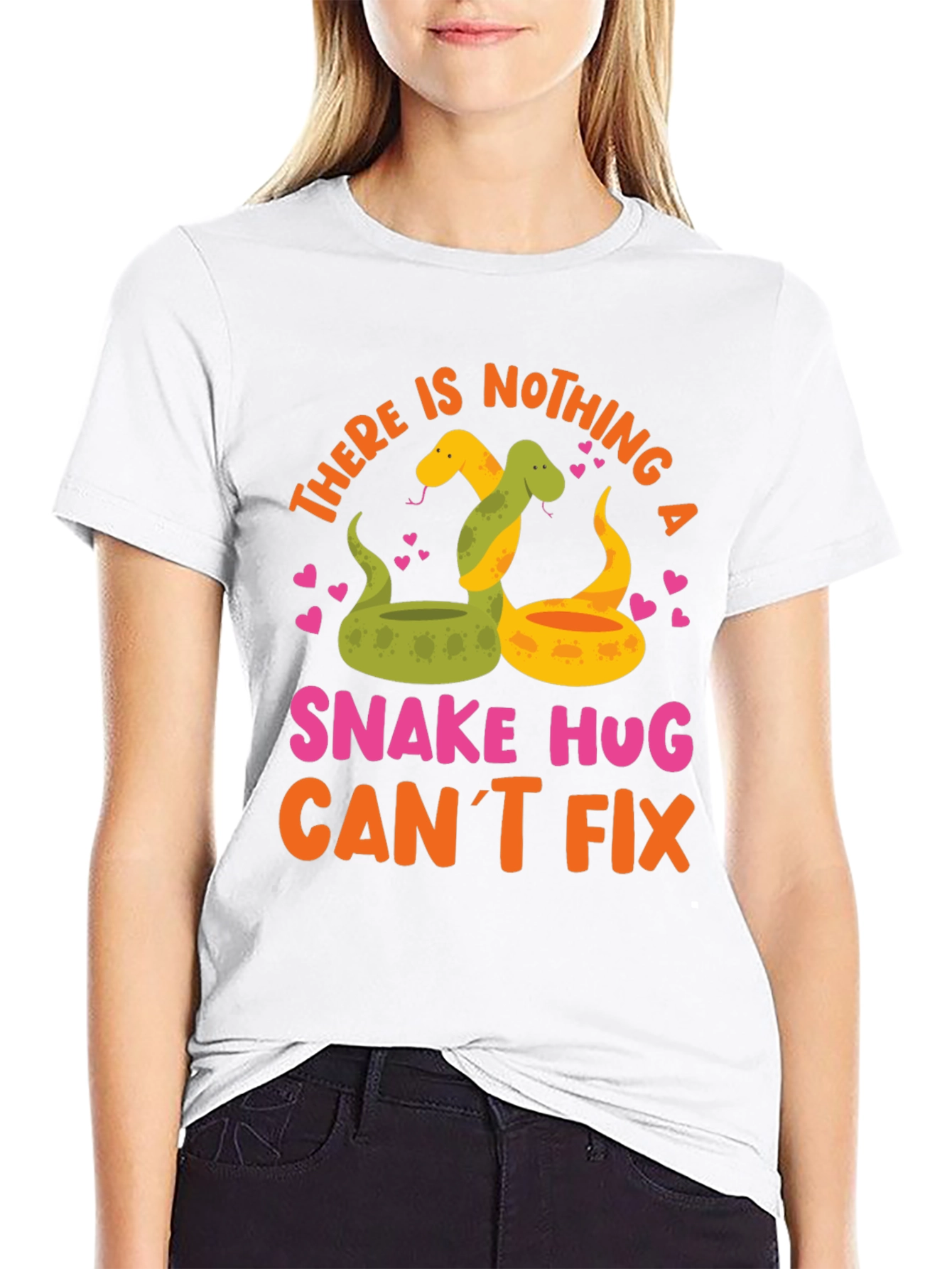 Black Snake Hugs T-Shirt - Funny Graphic Tee view 9