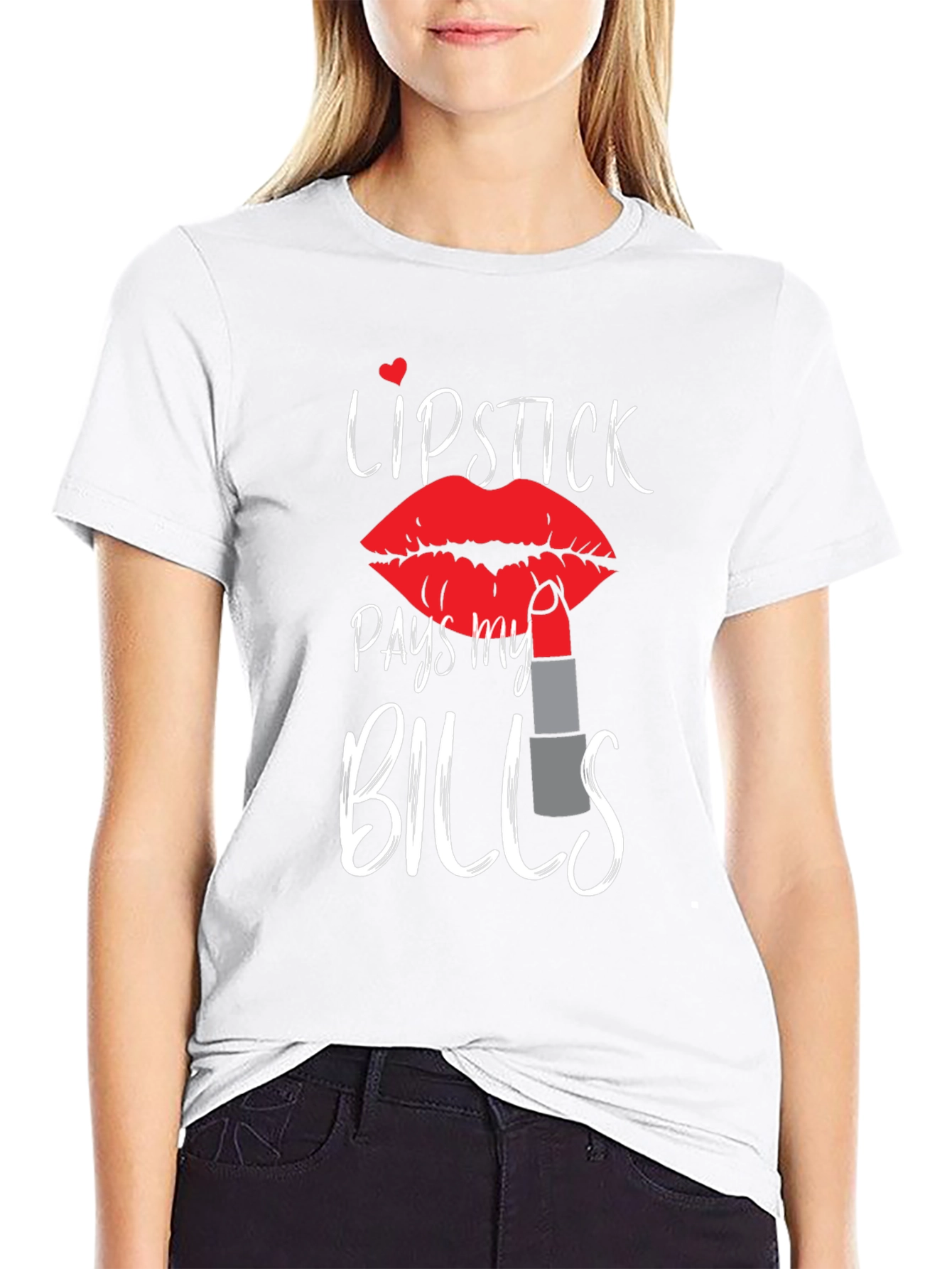 Black Lipstick Pays My Bills Graphic Tee view 9