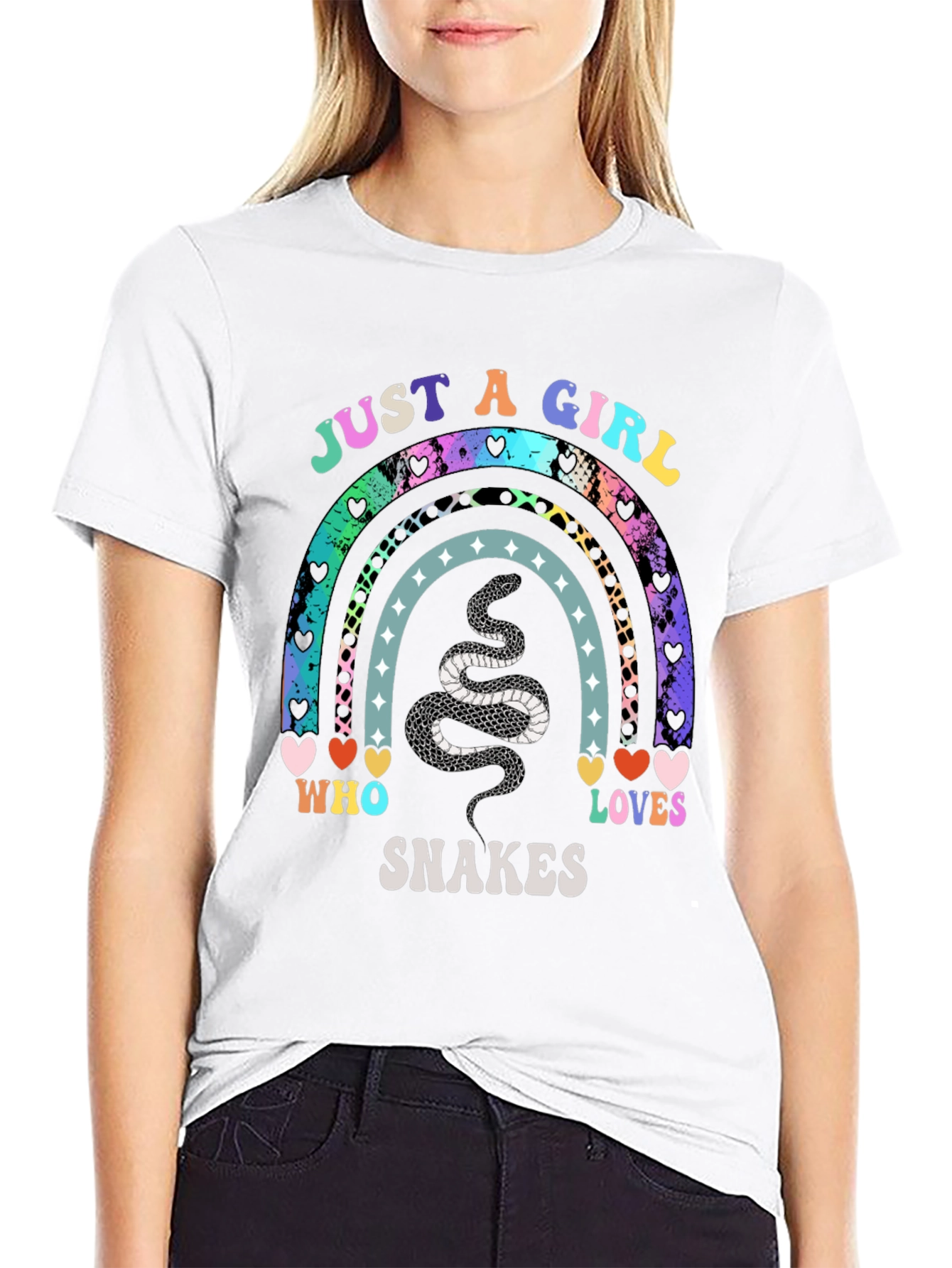 Black Just A Girl Who Loves Snakes T-Shirt view 9
