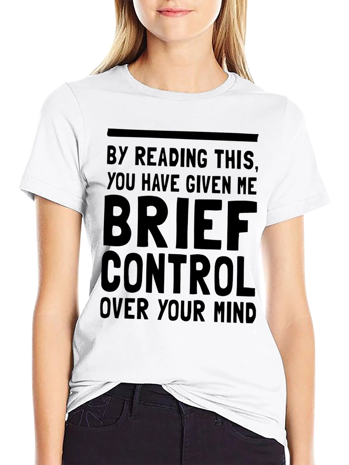 Black Mind Control Black Graphic T-Shirt view 9