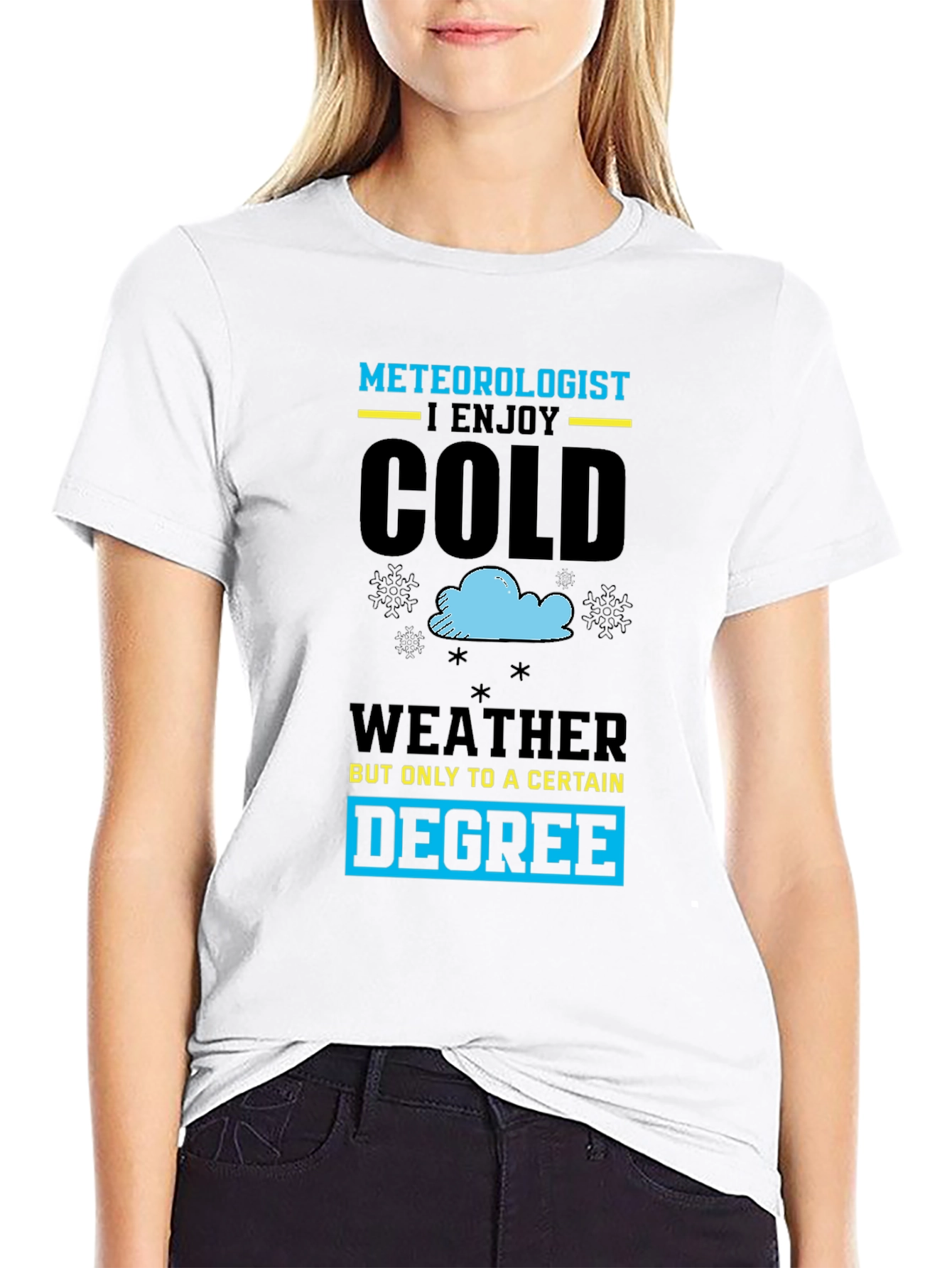 Black Meteorologist Cold Weather Graphic T-Shirt view 9