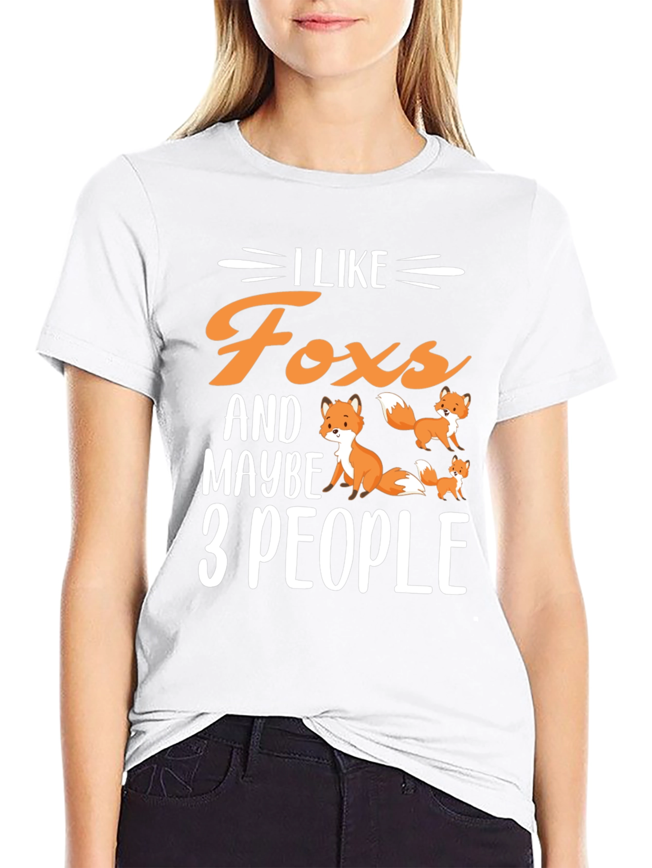 Black I Like Foxes & Maybe 3 People T-Shirt view 9