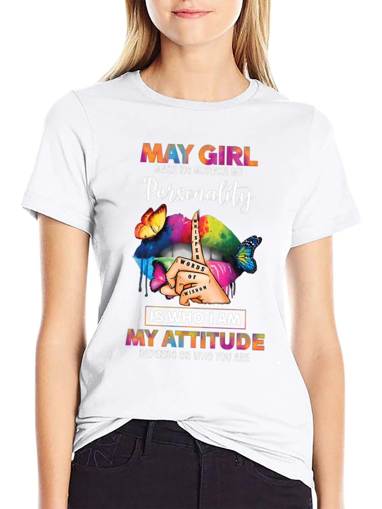 Black May Girl Personality Attitude Graphic Tee view 9