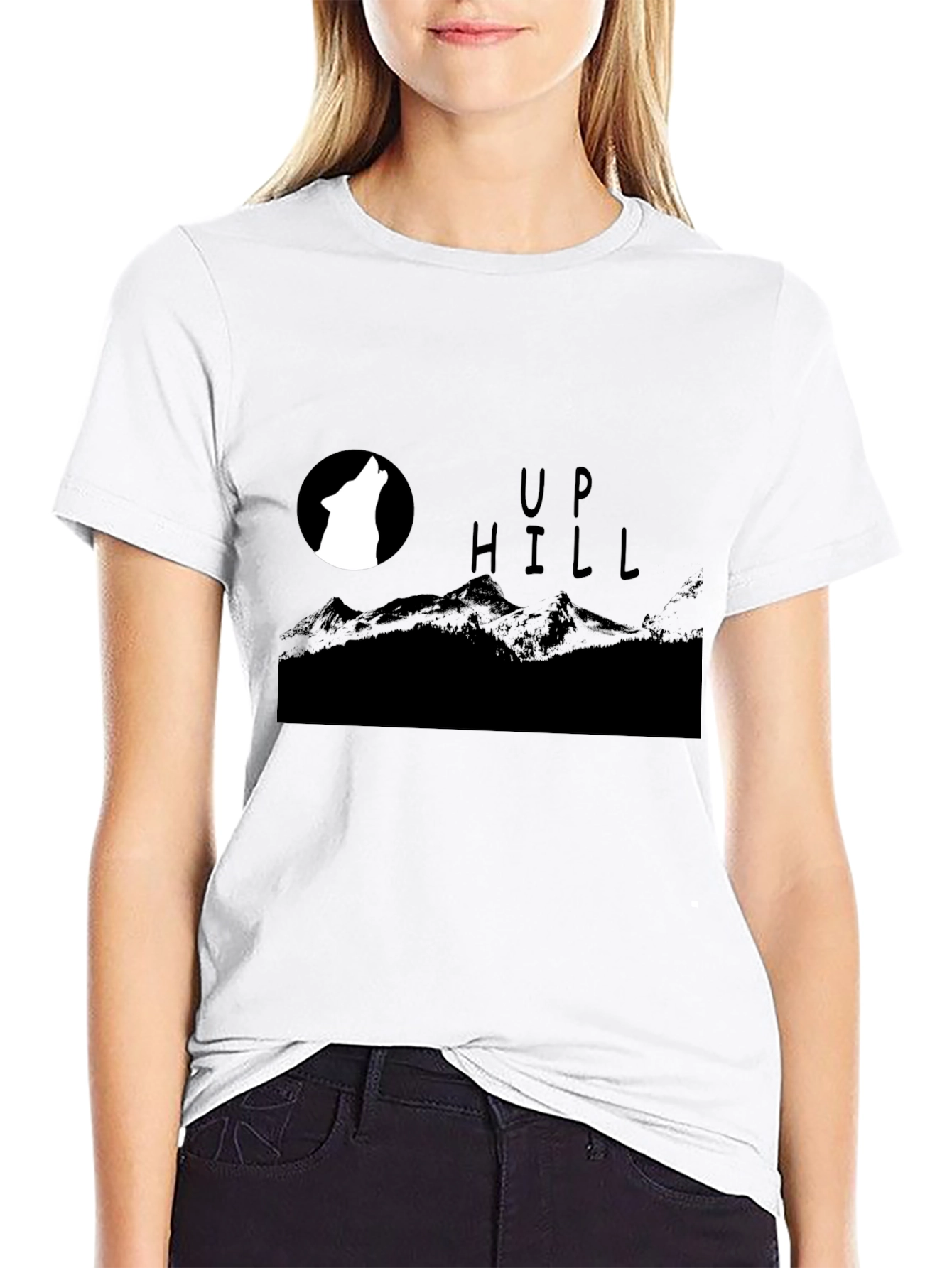 Black Men's Black 'Up Hill' Graphic Tee view 9
