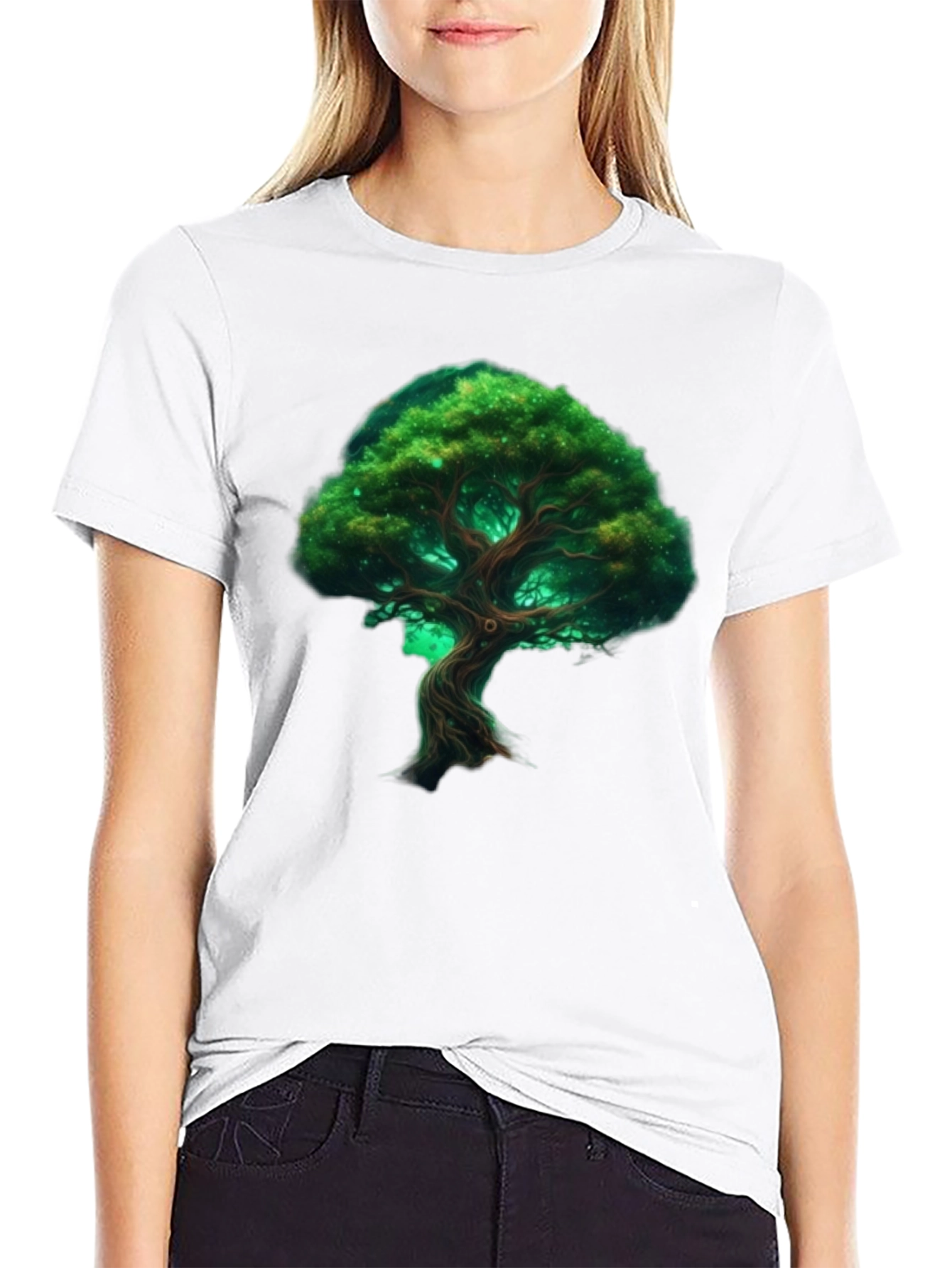 Black Mystic Tree Graphic Tee view 9