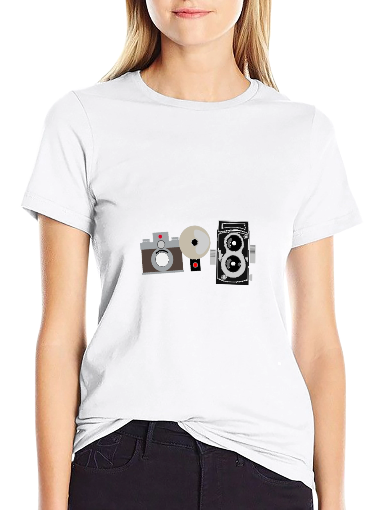 Black Vintage Camera Graphic Tee - Classic Style view 9