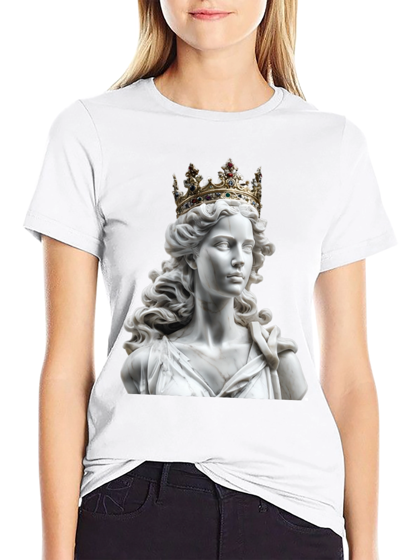 Black Statue Queen Graphic Tee - Regal Style view 9