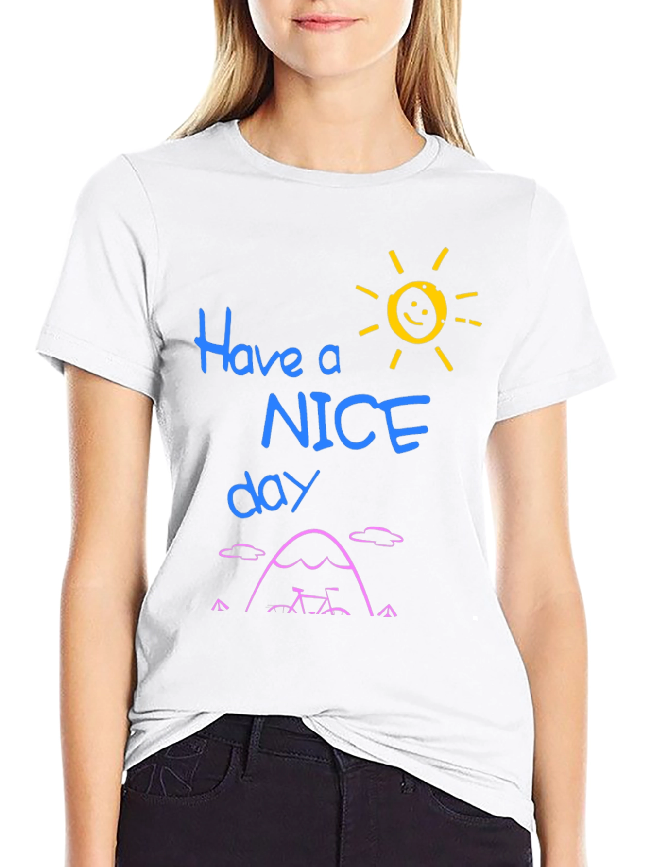Black Have a Nice Day Graphic Tee - Black view 9
