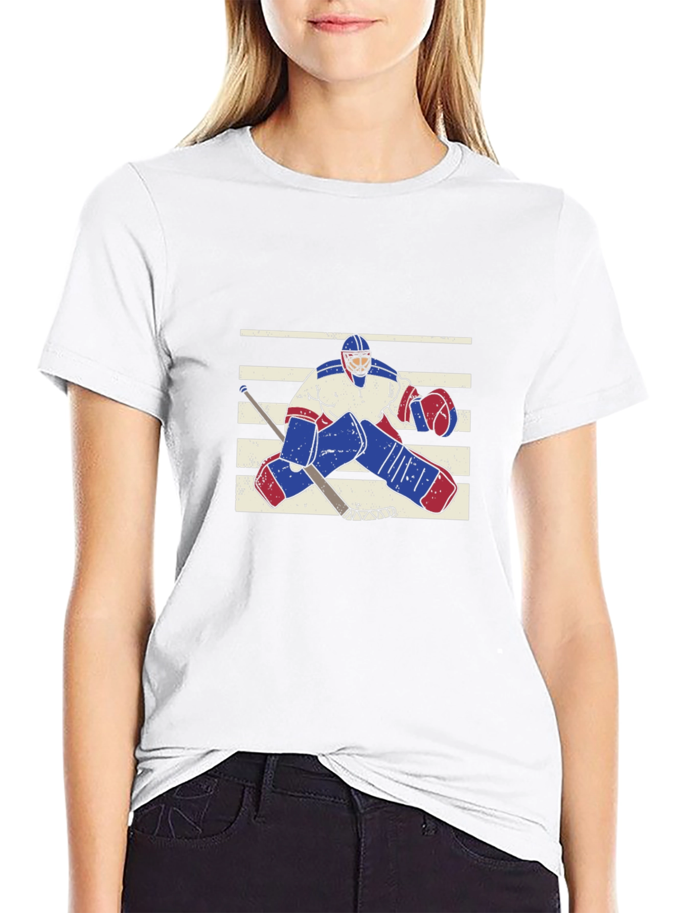 Black Hockey Goalie Graphic T-Shirt view 9