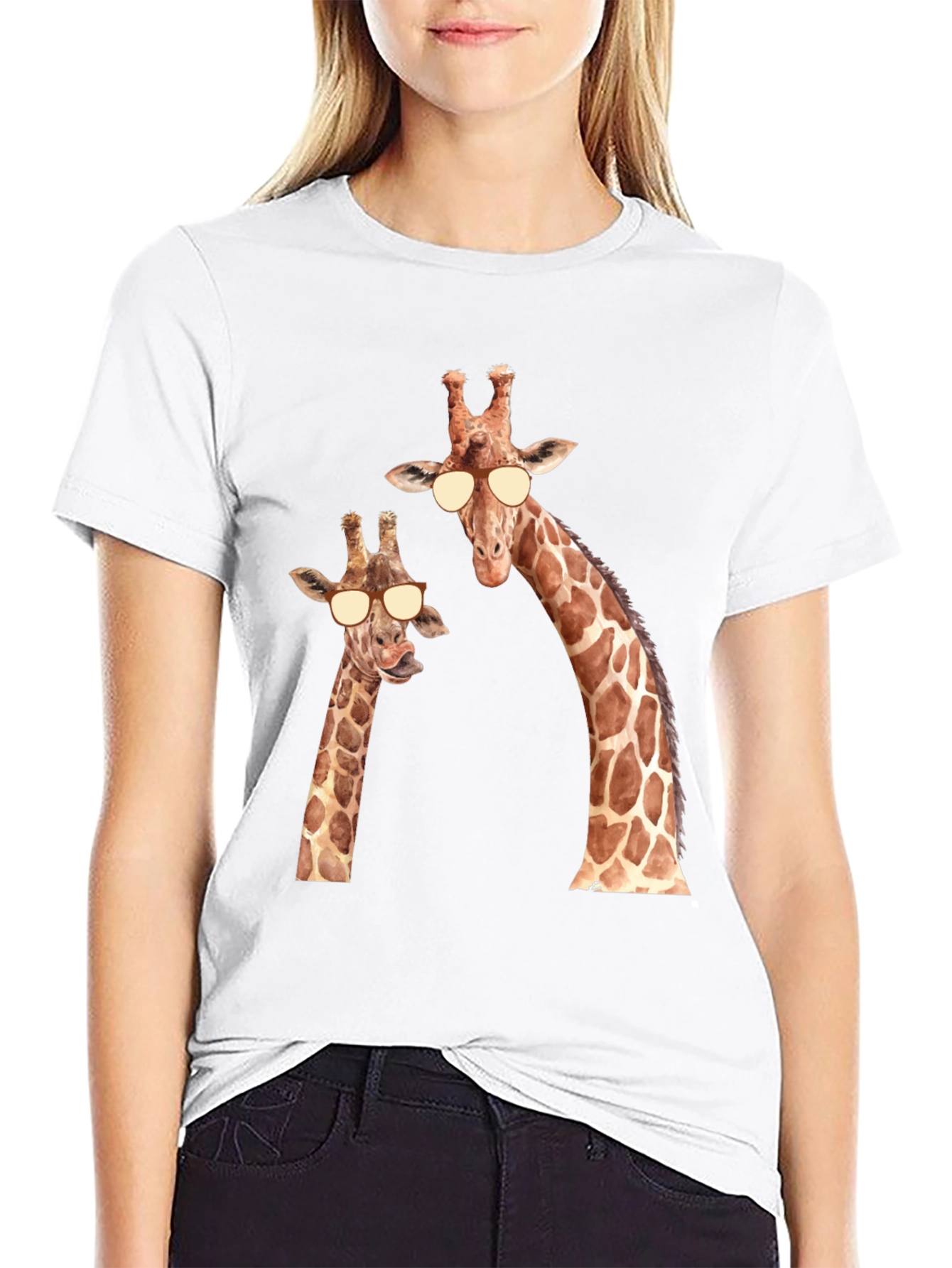 Black Giraffe Sunglasses T-Shirt - Funny Animal Tee view 9