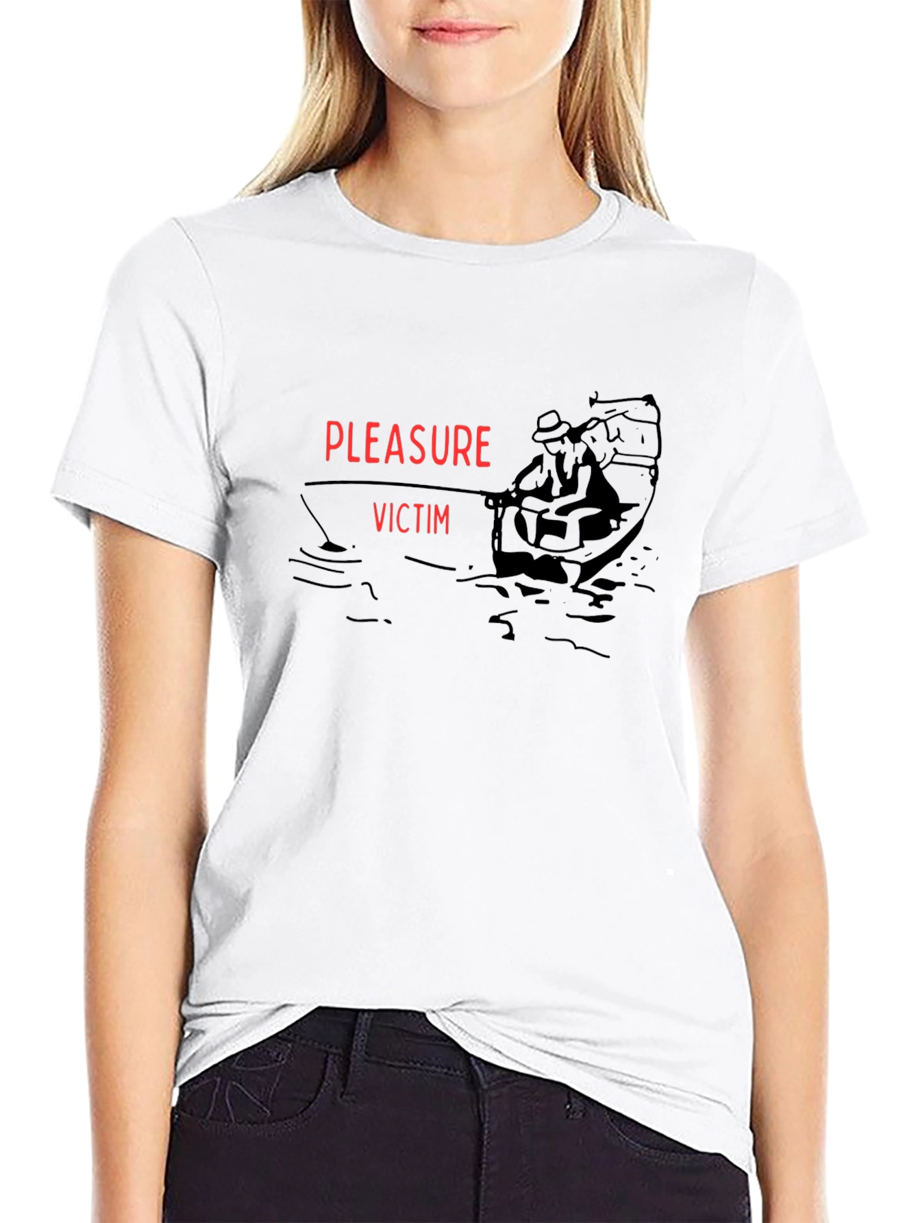 Black Pleasure Victim Graphic Tee - Black Cotton T-Shirt view 9