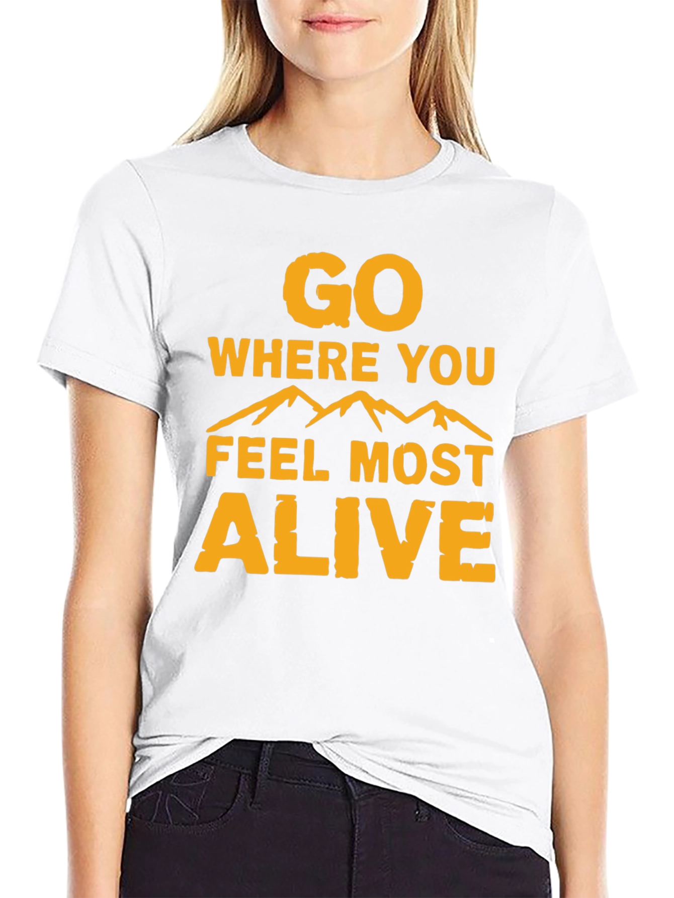 Black Go Where You Feel Most Alive Graphic Tee view 9