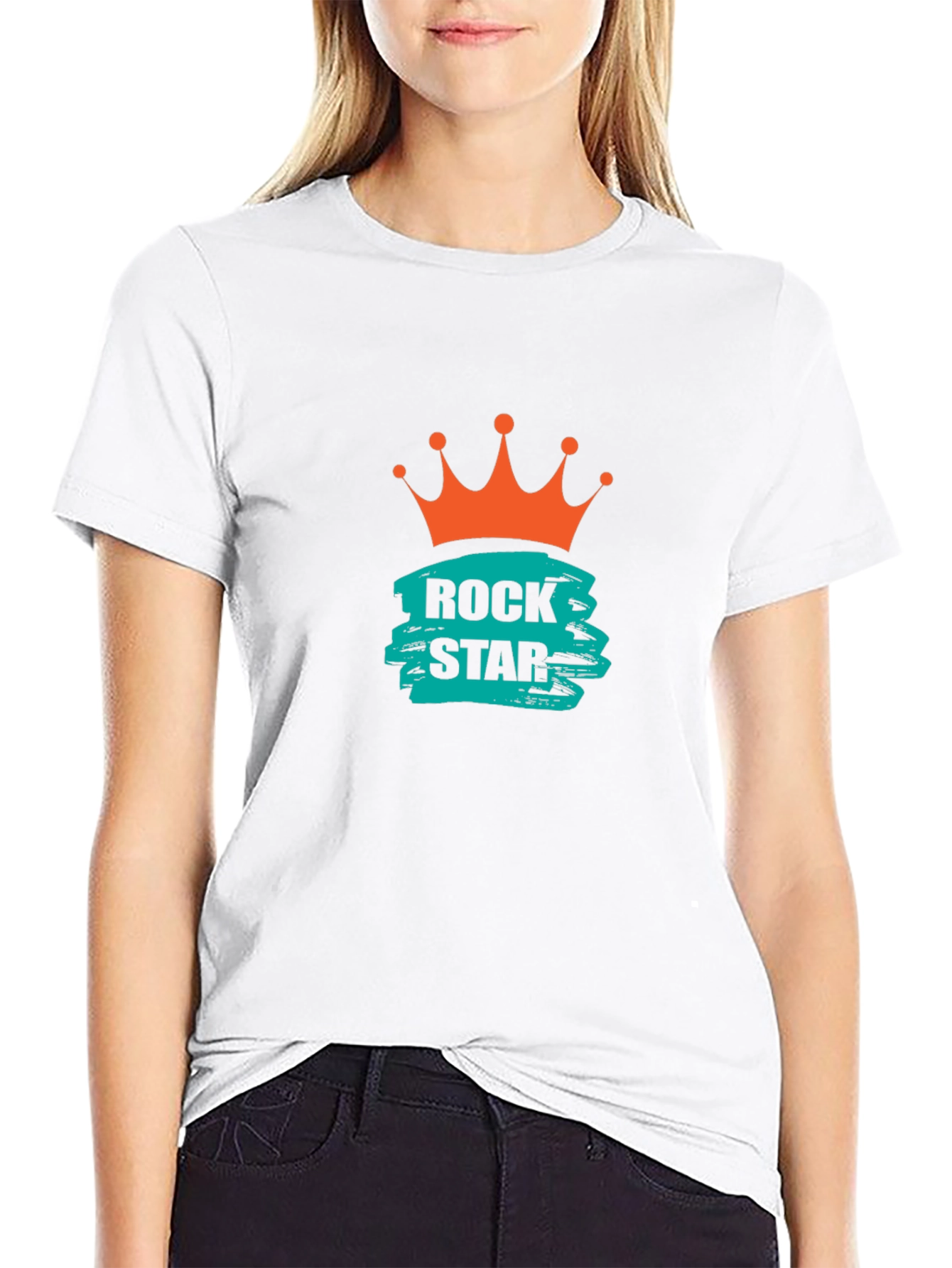Black Rock Star Crown Graphic Tee - Black view 9