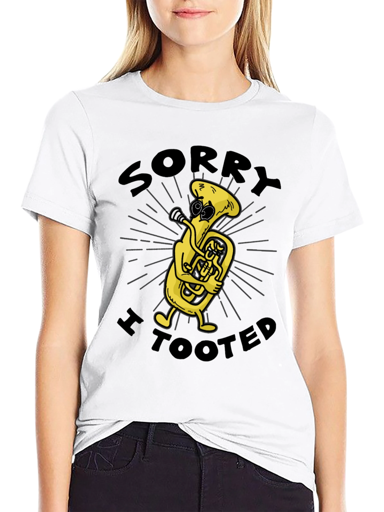 Black Sorry I Tooted Tuba T-Shirt view 9