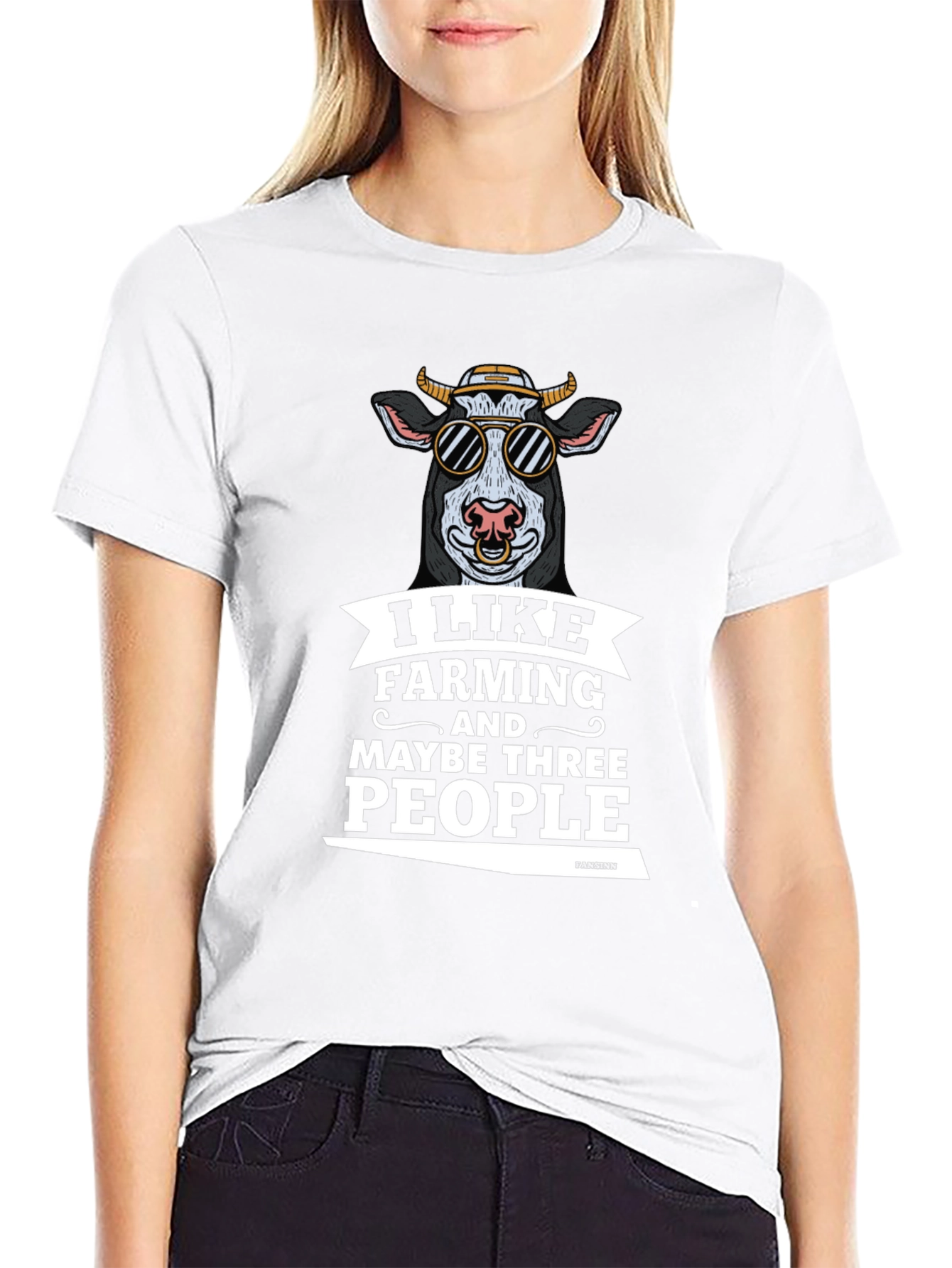 Black Farming Lover T-Shirt: Cool Cow Graphic Tee view 9
