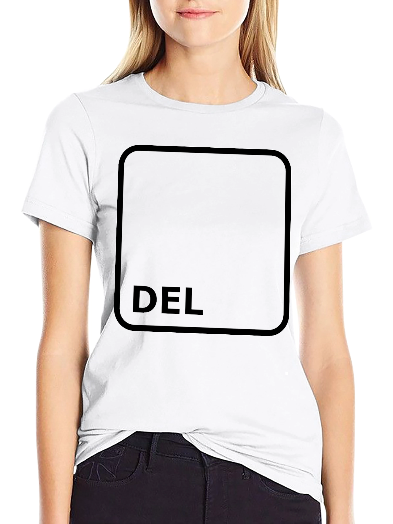 Black DEL Key Graphic Tee - Soft Black T-Shirt view 9